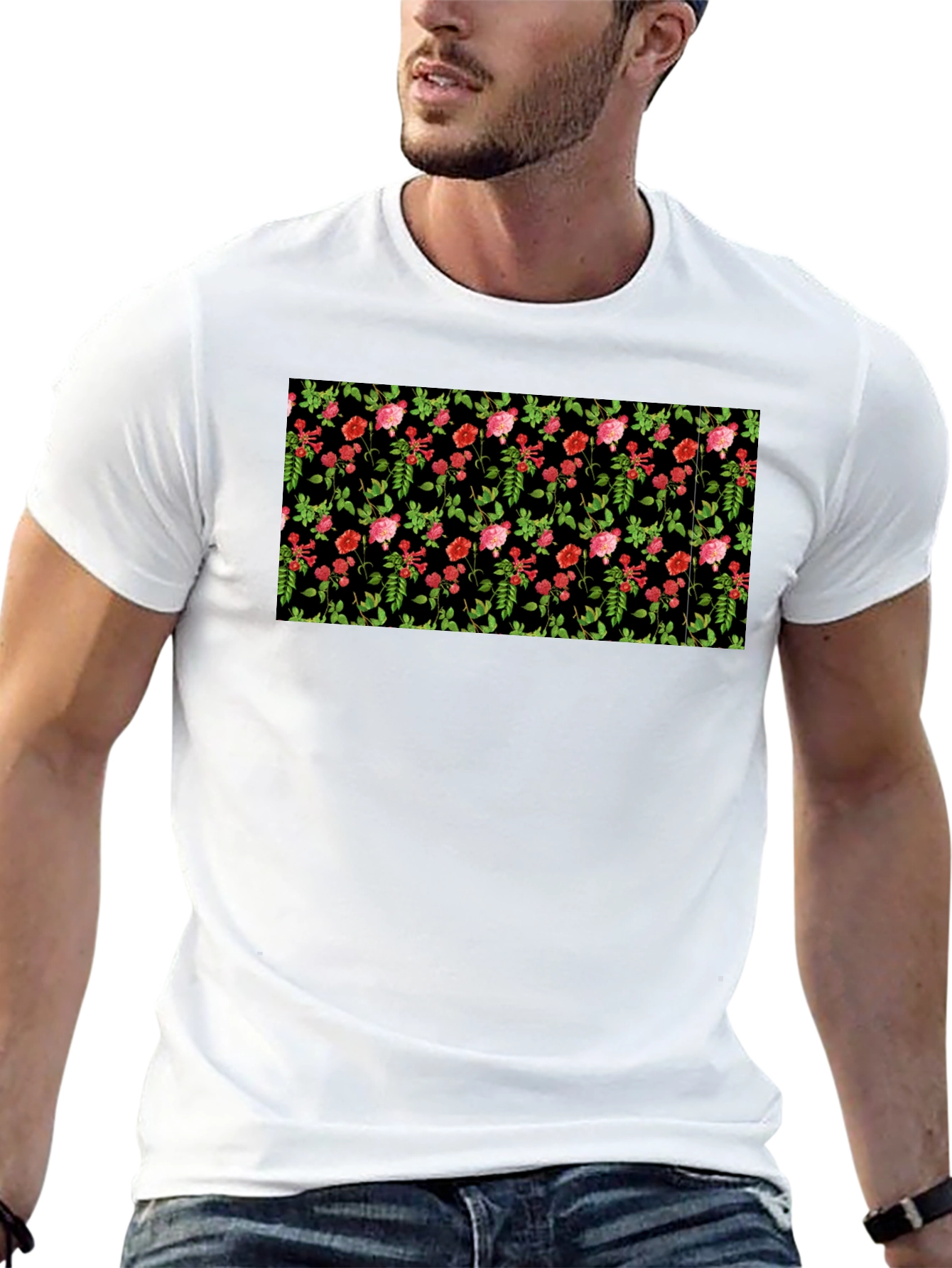 Floral Black T-Shirt