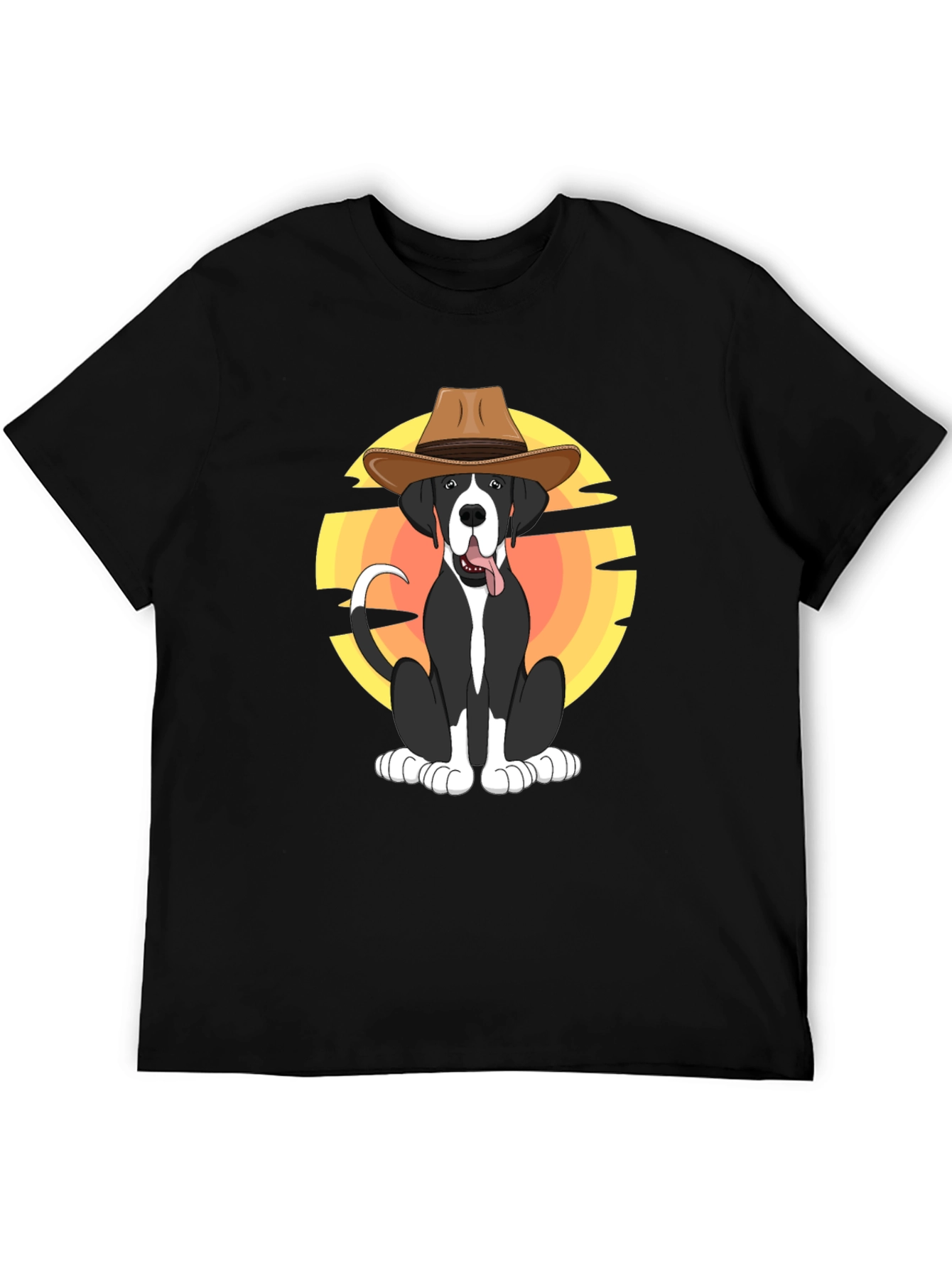 Cowboy Dog Graphic Tee - Stylish Black T-Shirt