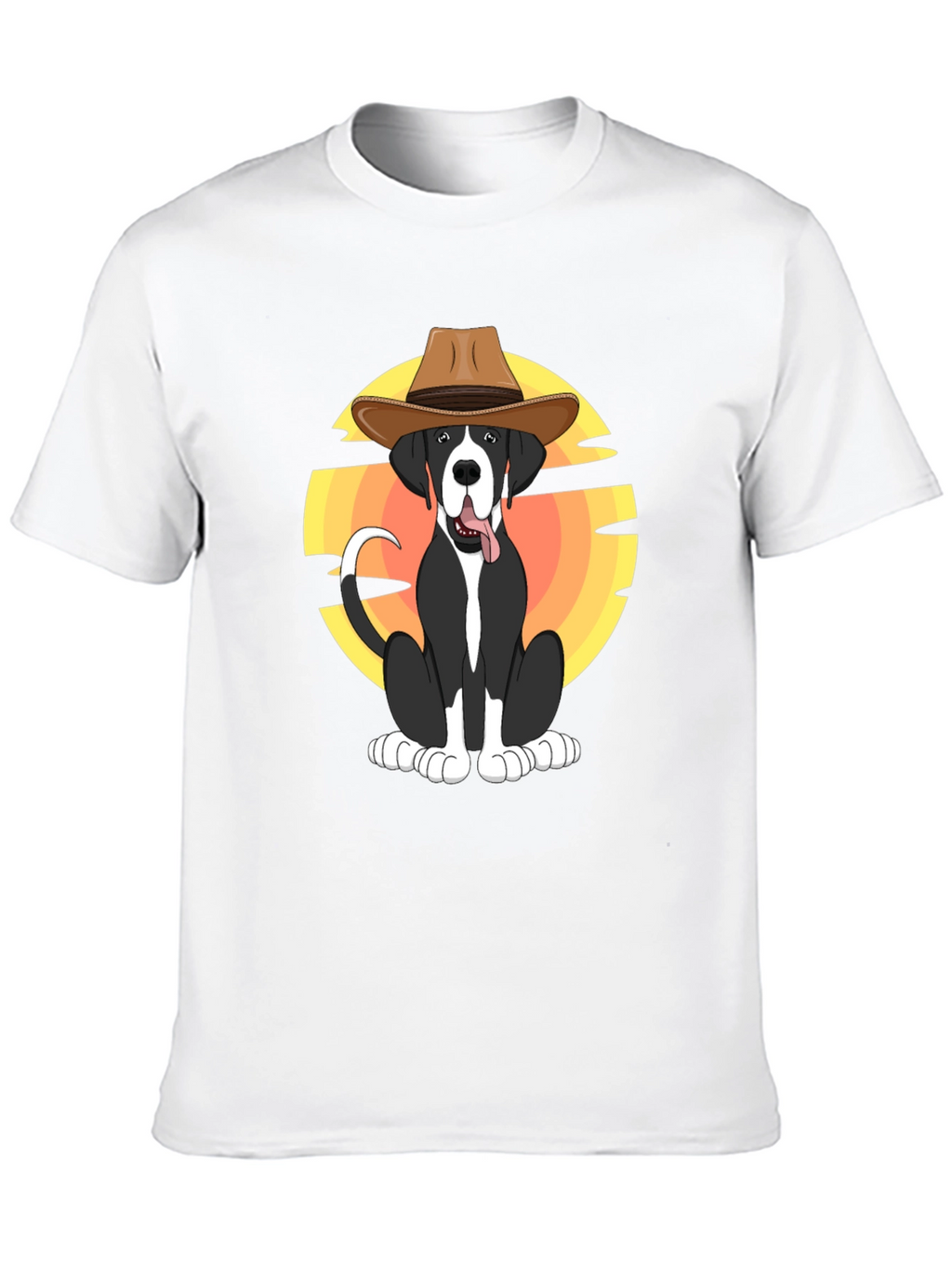 Cowboy Dog Graphic Tee - Stylish Black T-Shirt