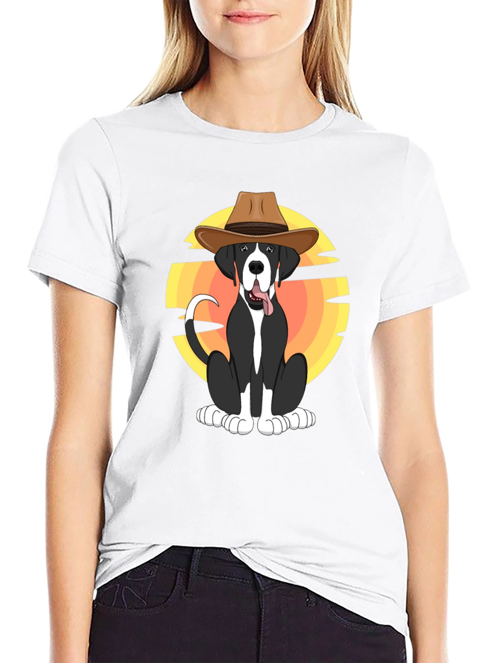 Cowboy Dog Graphic Tee - Stylish Black T-Shirt