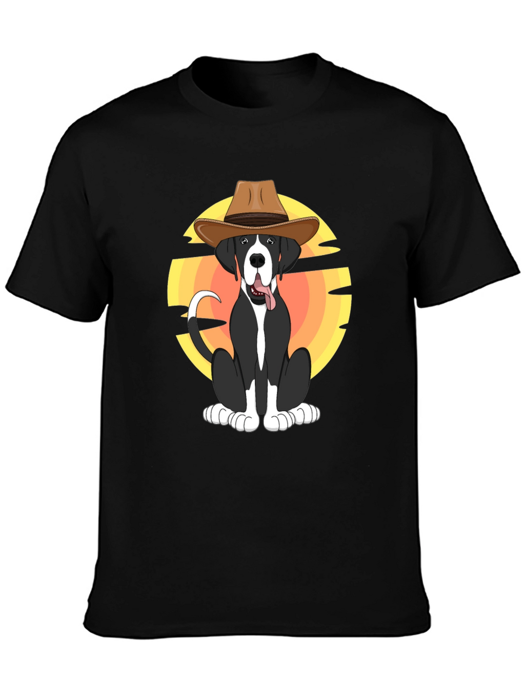 Cowboy Dog Graphic Tee - Stylish Black T-Shirt