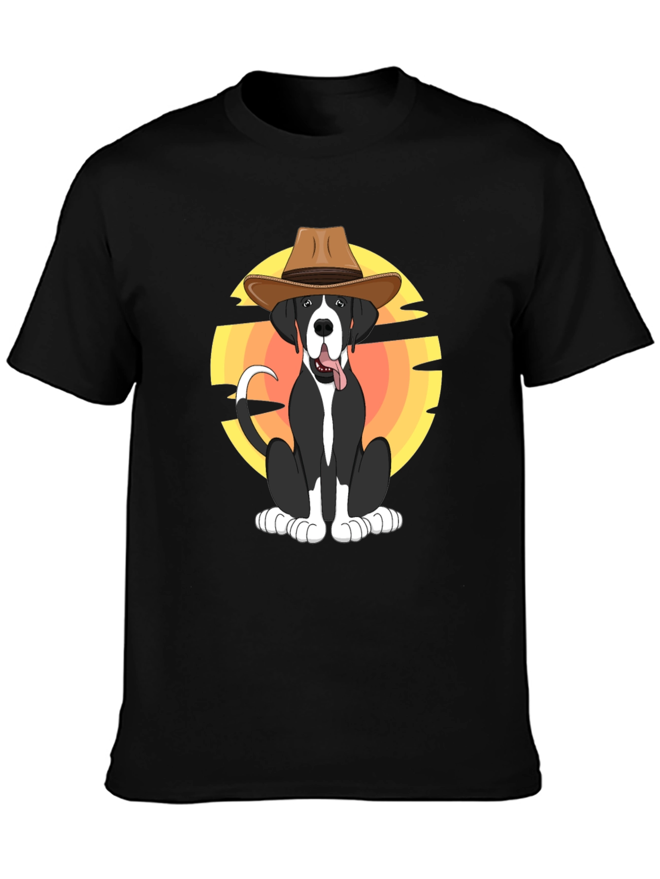 Cowboy Dog Graphic Tee - Stylish Black T-Shirt