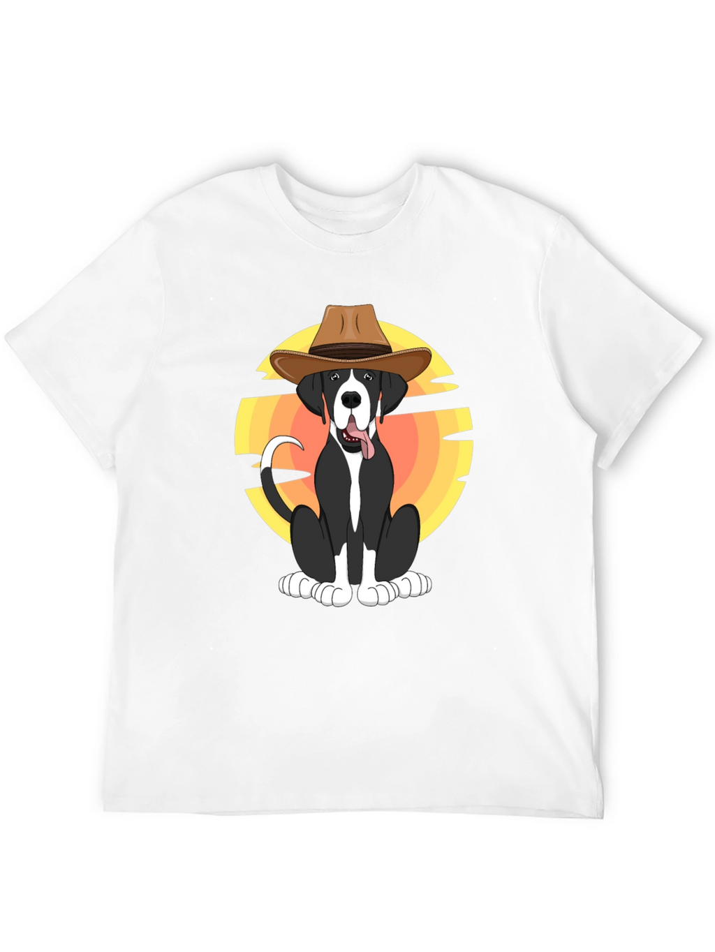 Cowboy Dog Graphic Tee - Stylish Black T-Shirt