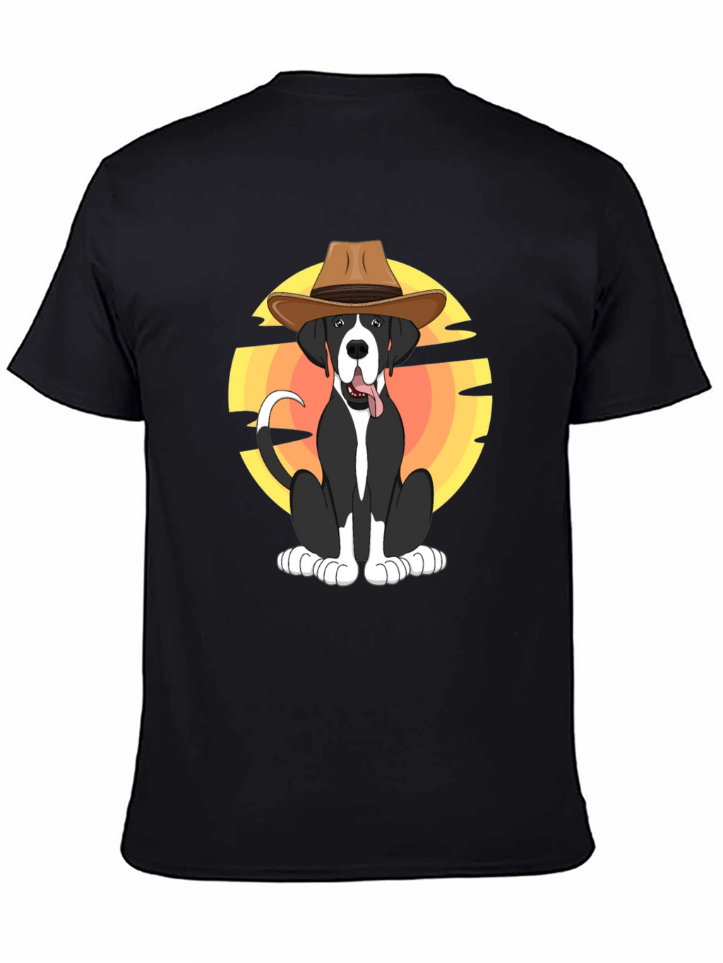 Cowboy Dog Graphic Tee - Stylish Black T-Shirt