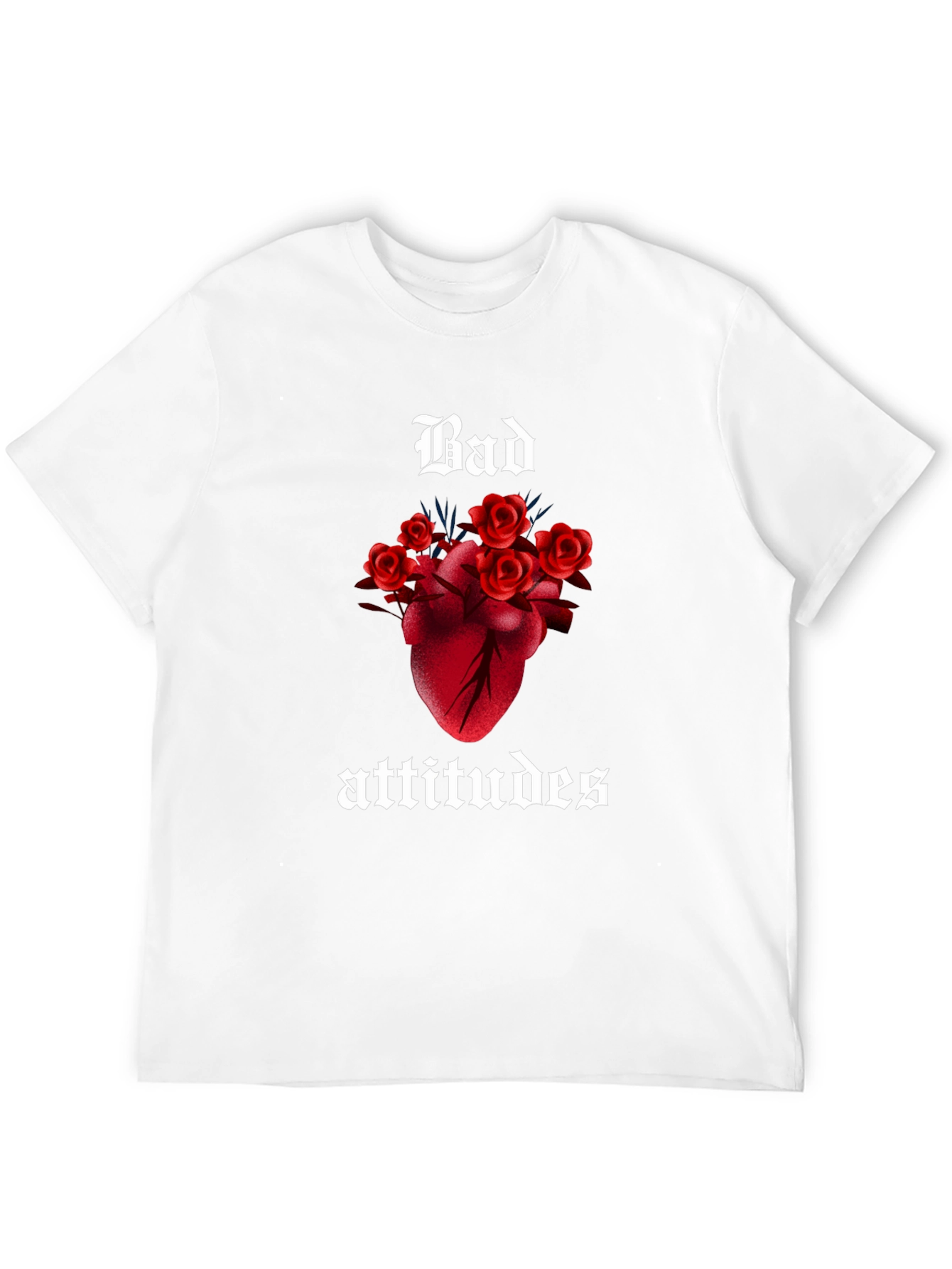 Bad Attitudes Graphic T-Shirt - Rose Heart