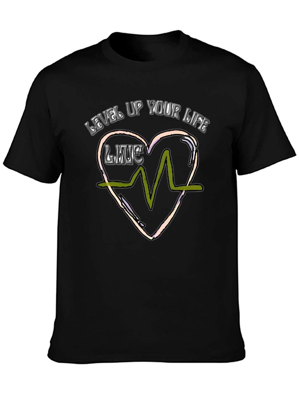 Level Up Your Life Graphic Tee - Black