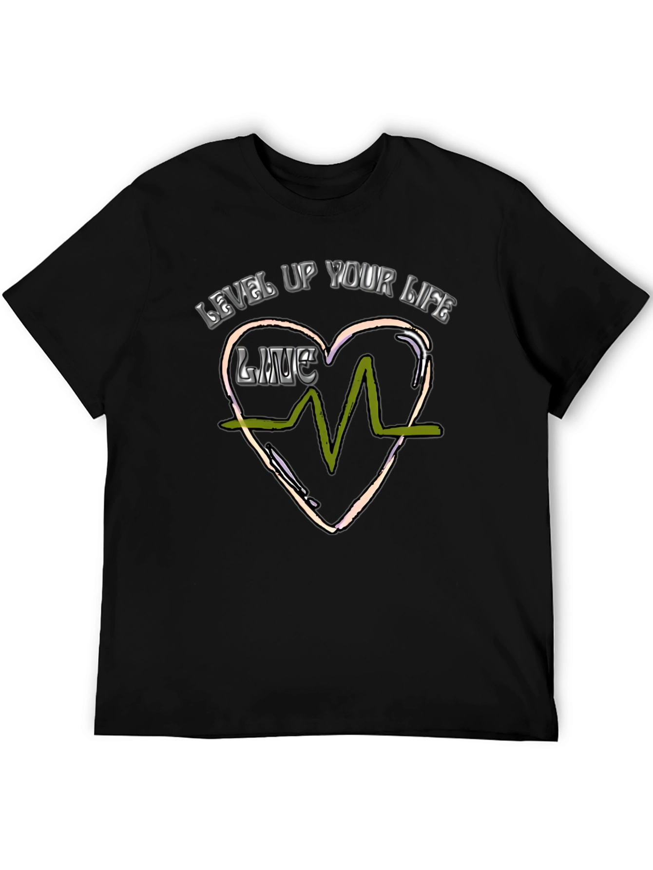 Level Up Your Life Graphic Tee - Black