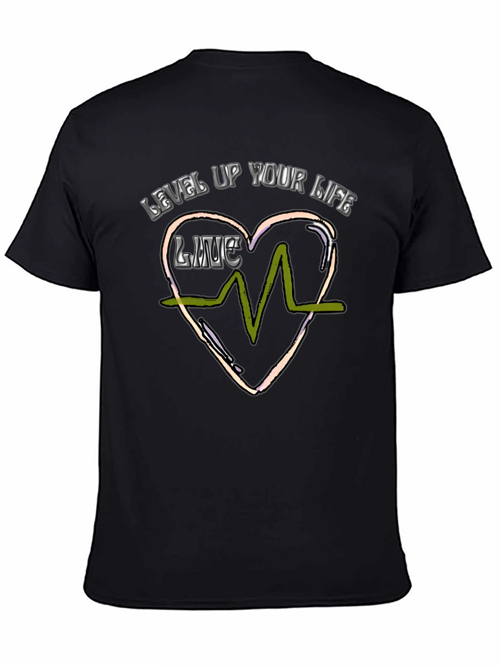 Level Up Your Life Graphic Tee - Black