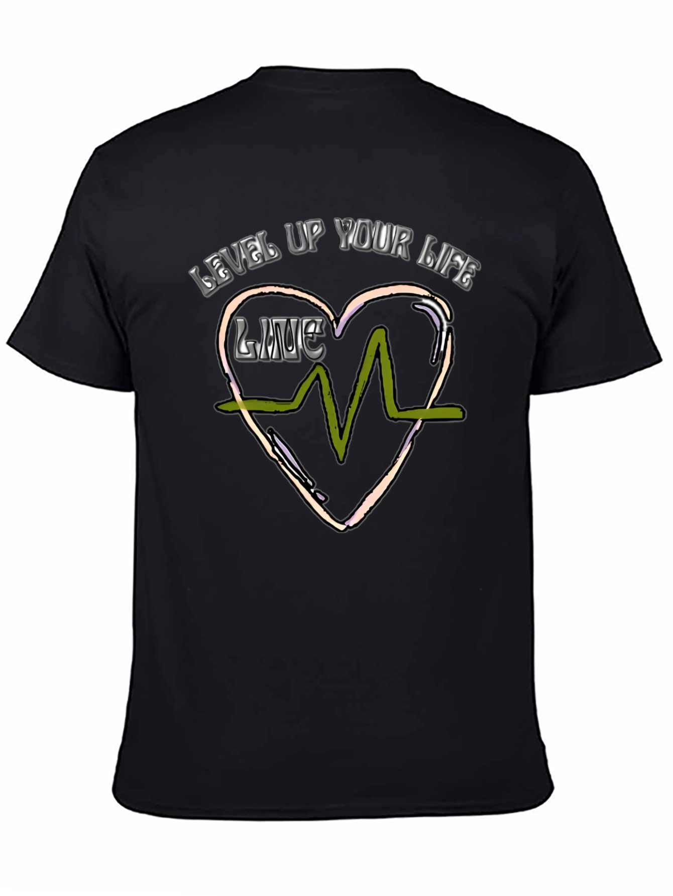 Level Up Your Life Graphic Tee - Black