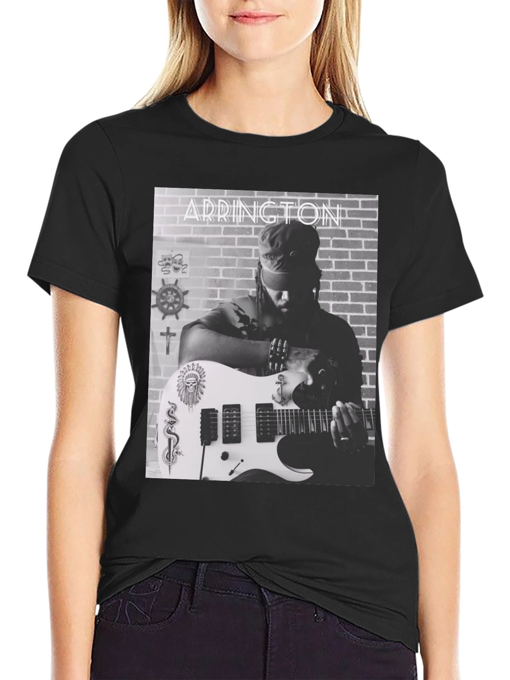 Addington Graphic Tee - Black Cotton T-Shirt
