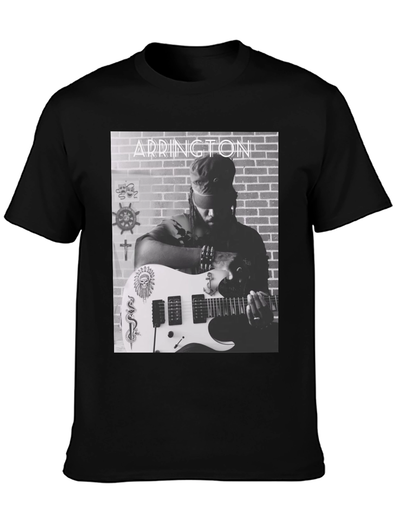 Addington Graphic Tee - Black Cotton T-Shirt