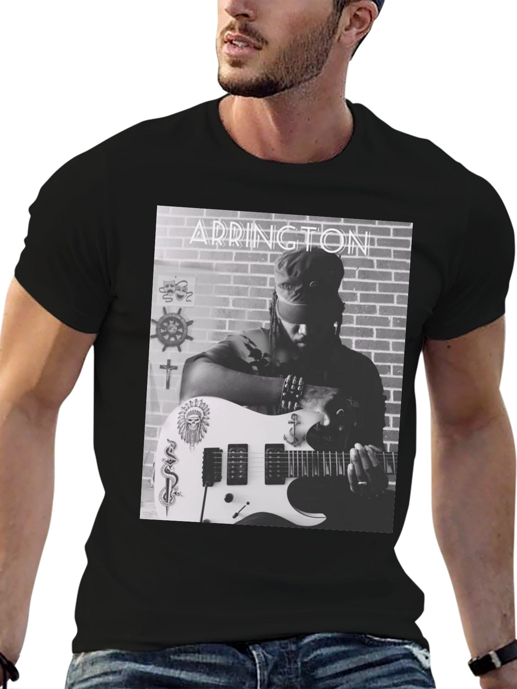 Addington Graphic Tee - Black Cotton T-Shirt