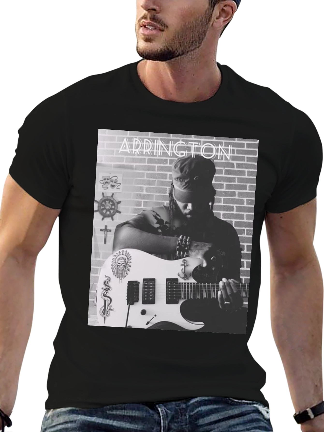 Addington Graphic Tee - Black Cotton T-Shirt