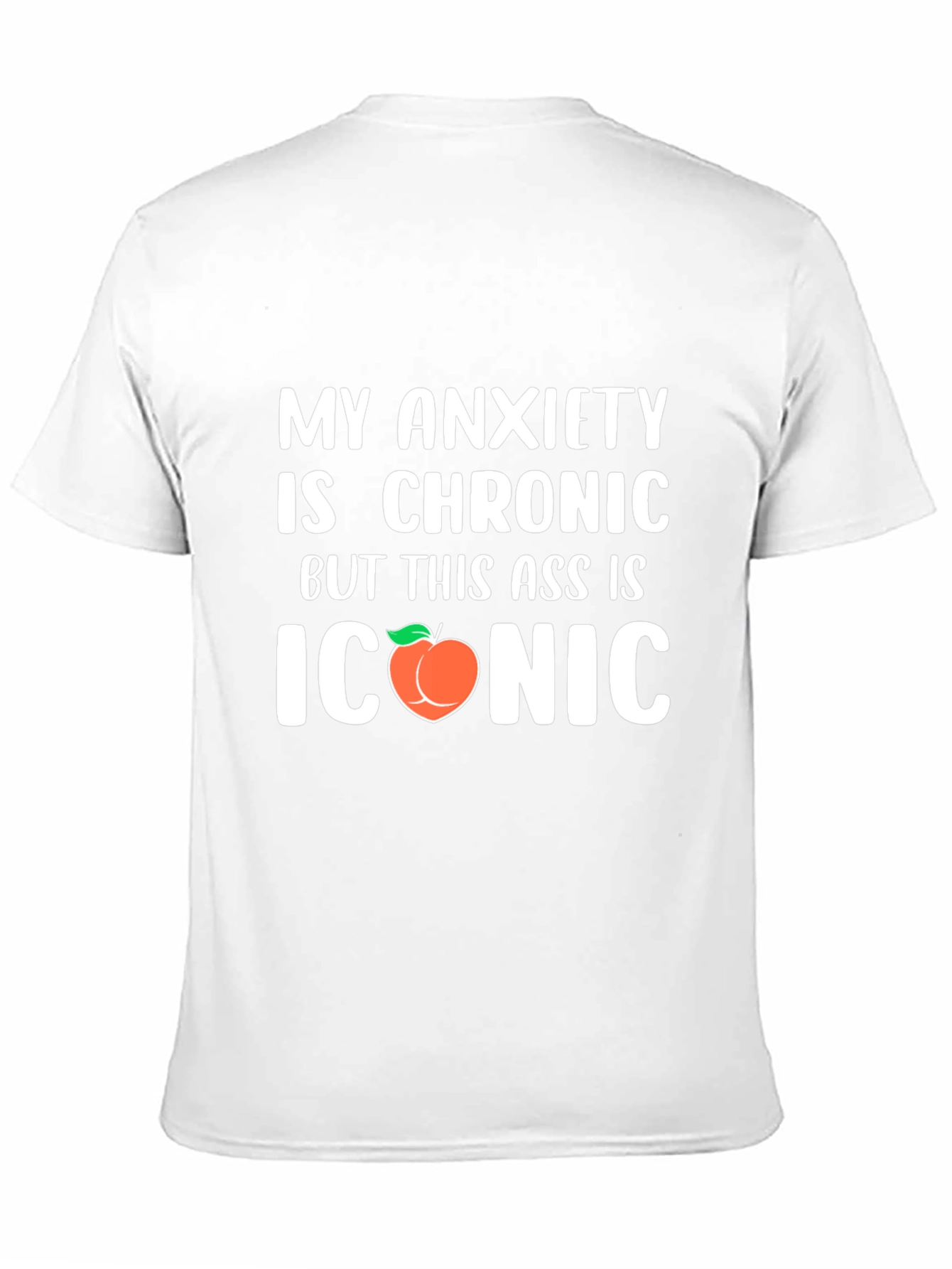 Chronic Anxiety Iconic Peach Funny Graphic T-Shirt