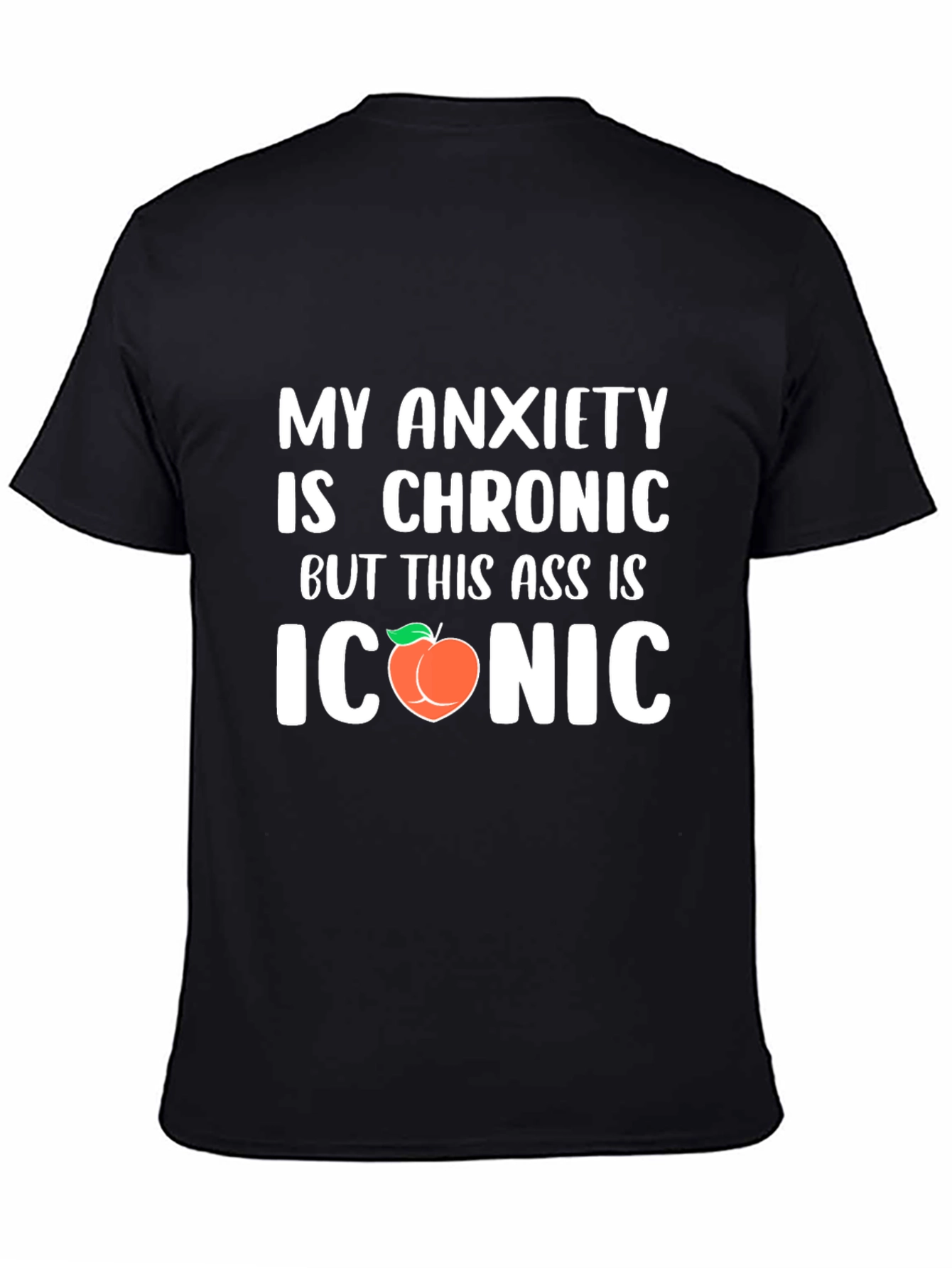 Chronic Anxiety Iconic Peach Funny Graphic T-Shirt