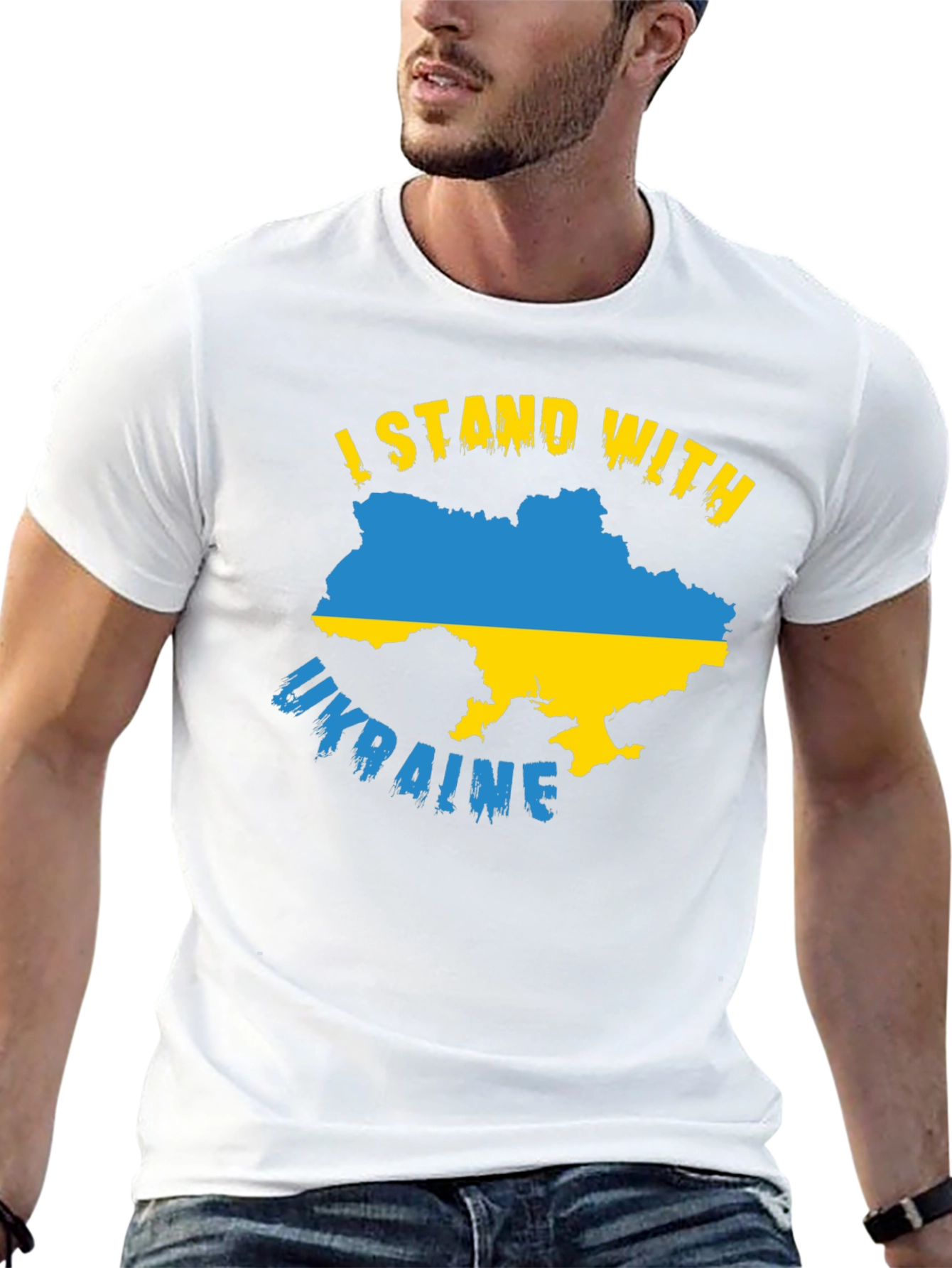 Ukraine Flag T-Shirt: I Stand With Ukraine Support