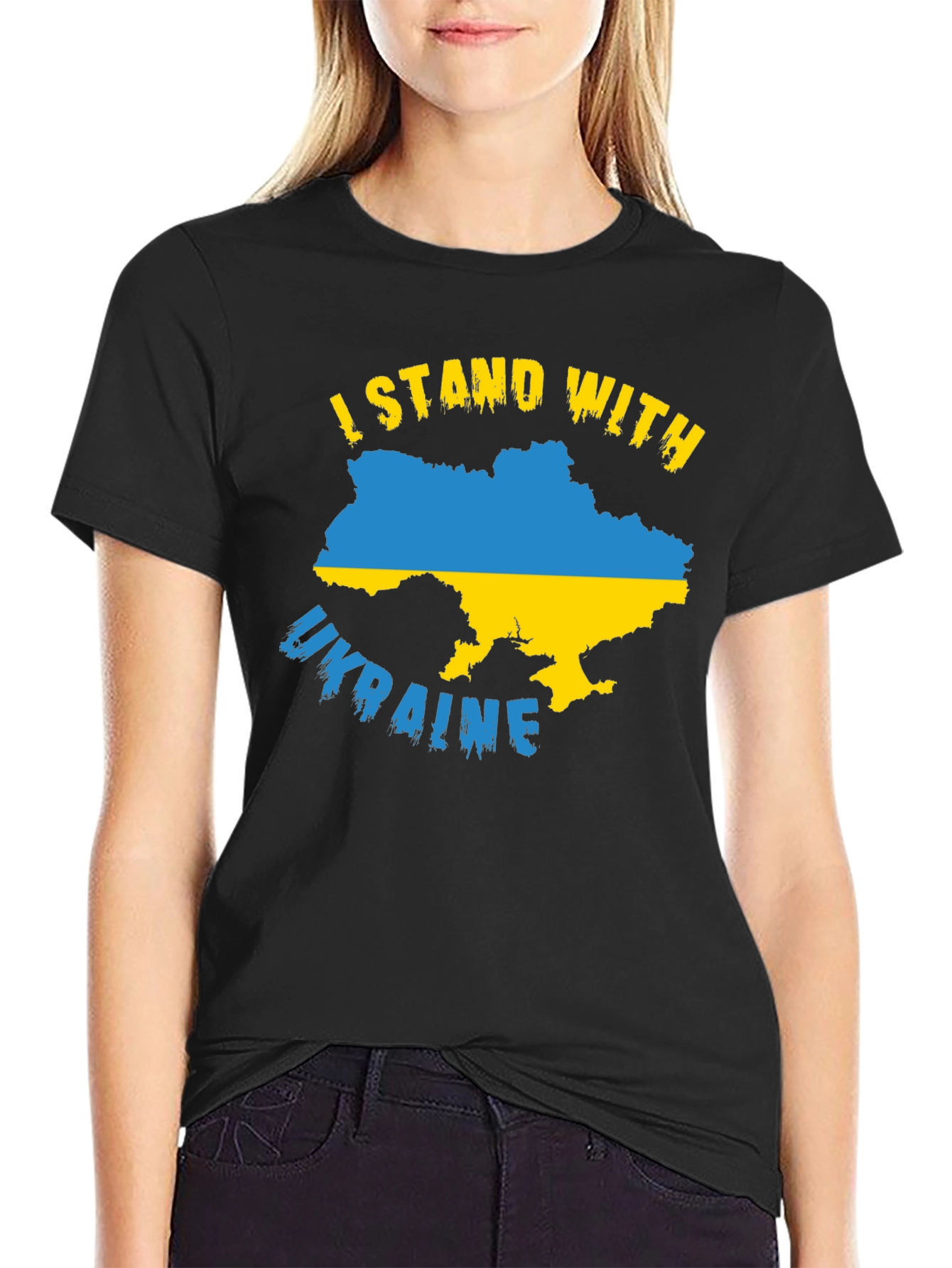 Ukraine Flag T-Shirt: I Stand With Ukraine Support