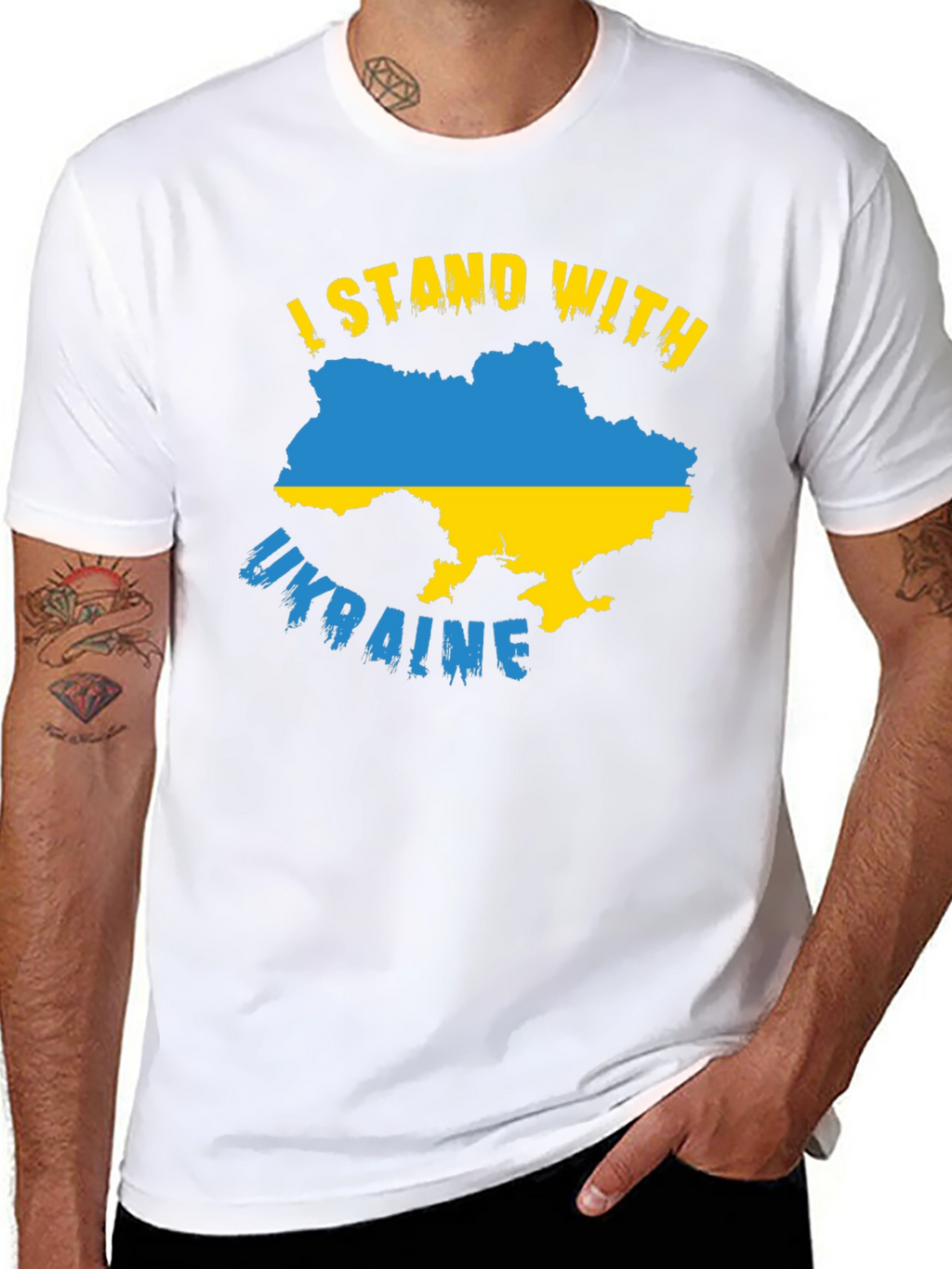 Ukraine Flag T-Shirt: I Stand With Ukraine Support