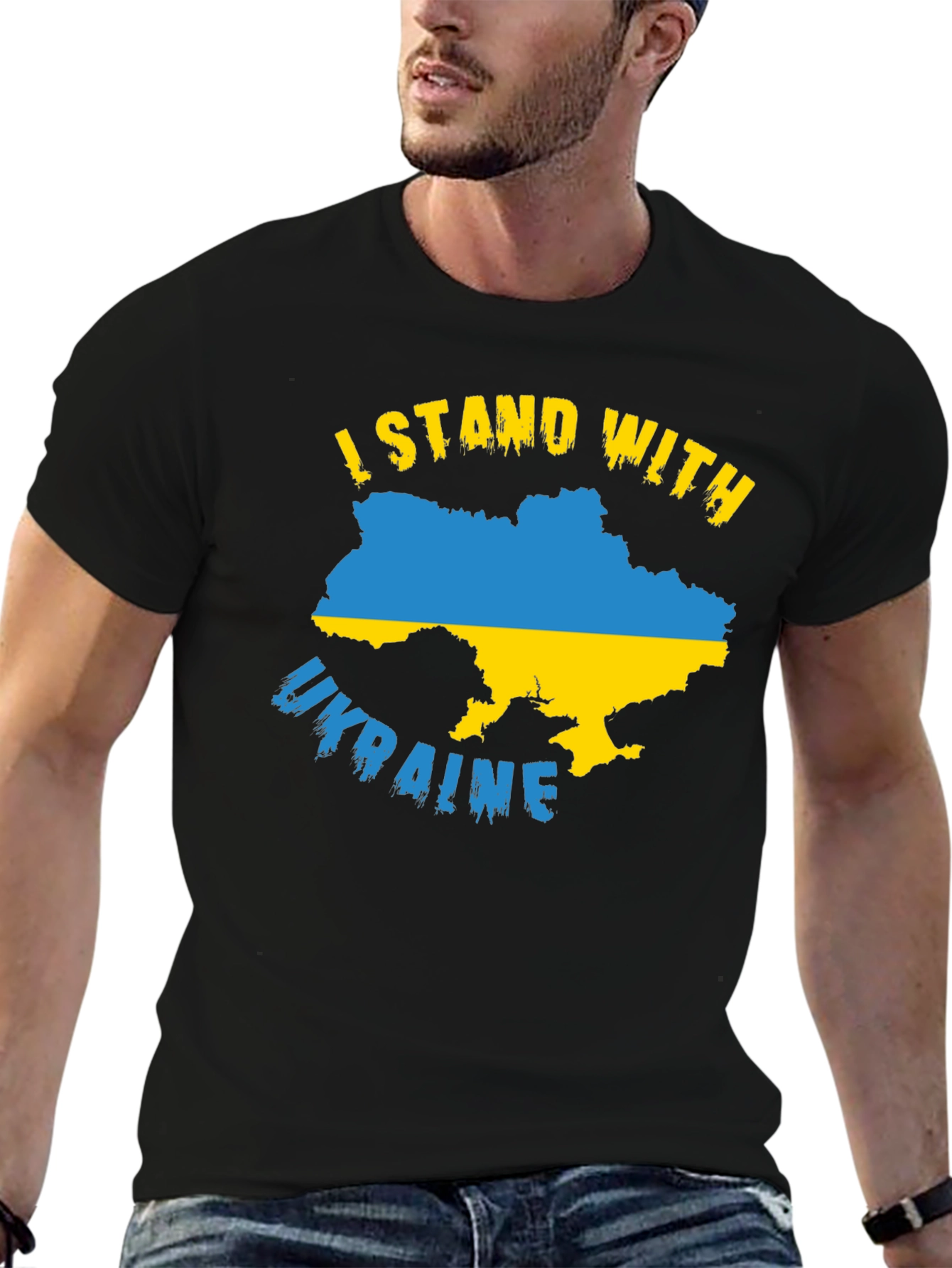 Ukraine Flag T-Shirt: I Stand With Ukraine Support