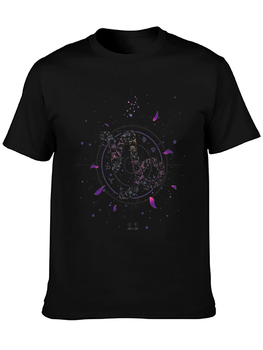 Cosmic Zodiac Black T-Shirt - Celestial Astrology Design