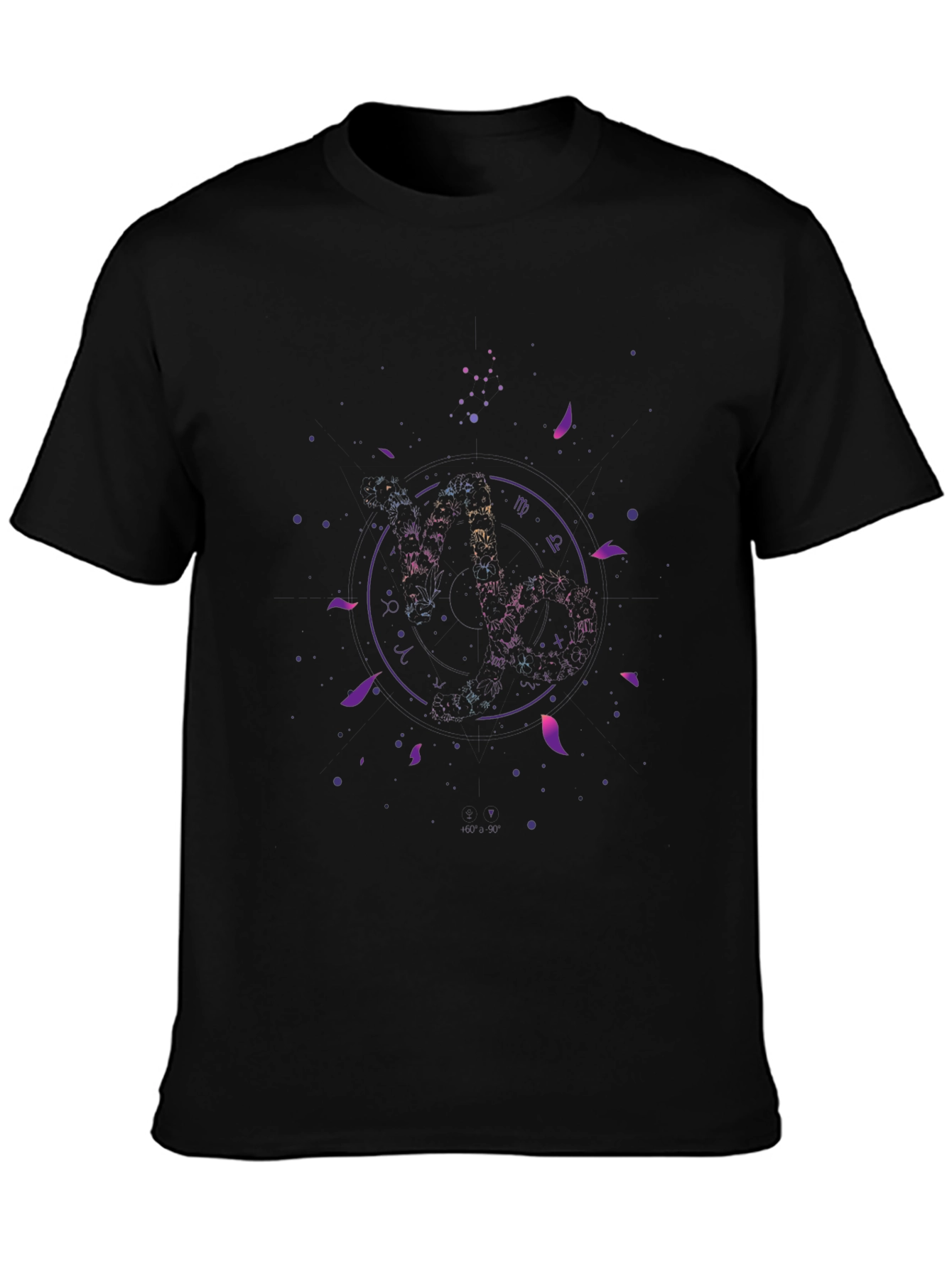 Cosmic Zodiac Black T-Shirt - Celestial Astrology Design