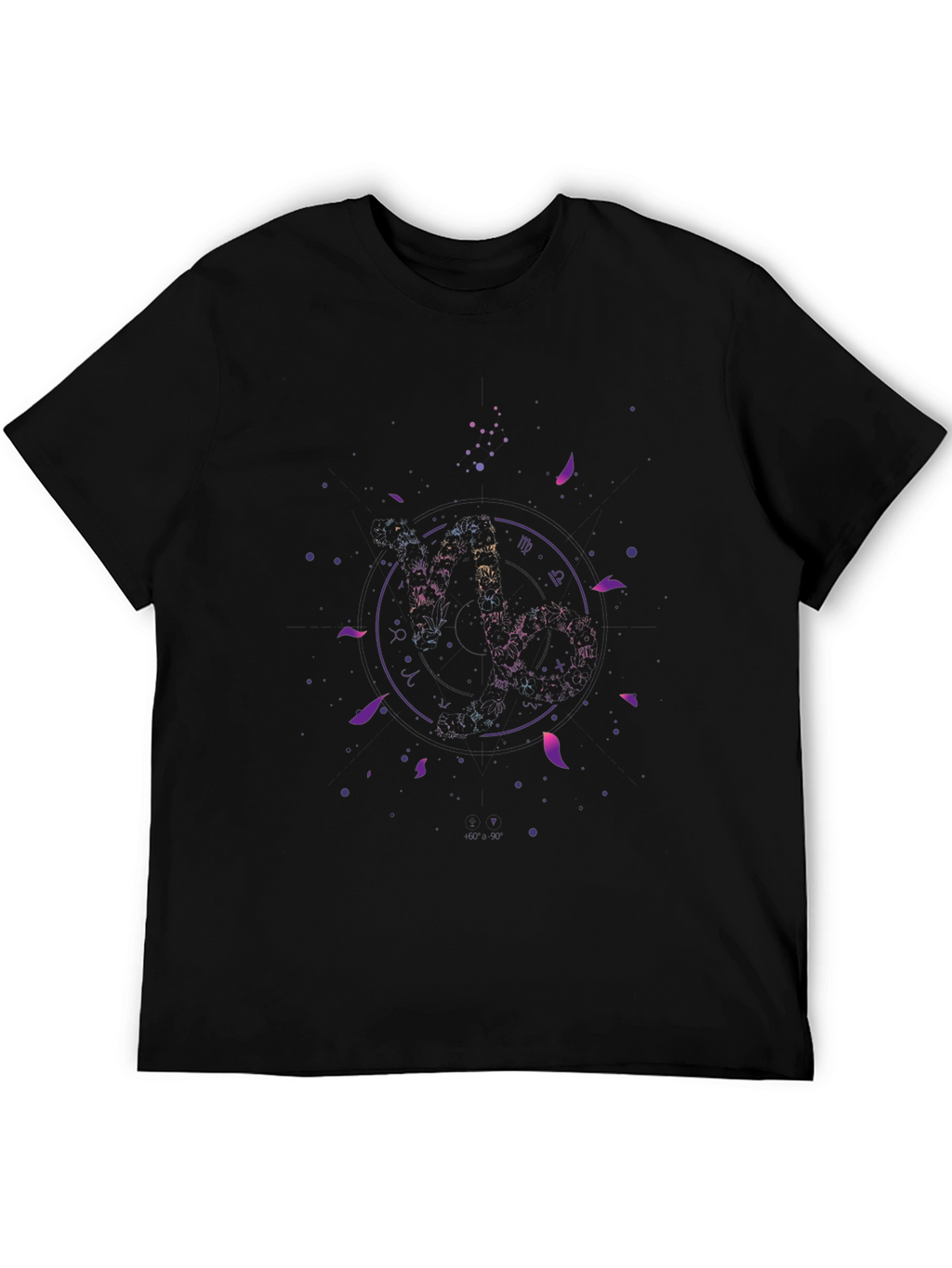 Cosmic Zodiac Black T-Shirt - Celestial Astrology Design