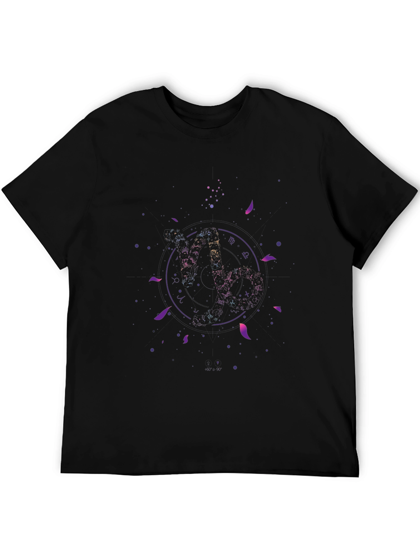 Cosmic Zodiac Black T-Shirt - Celestial Astrology Design
