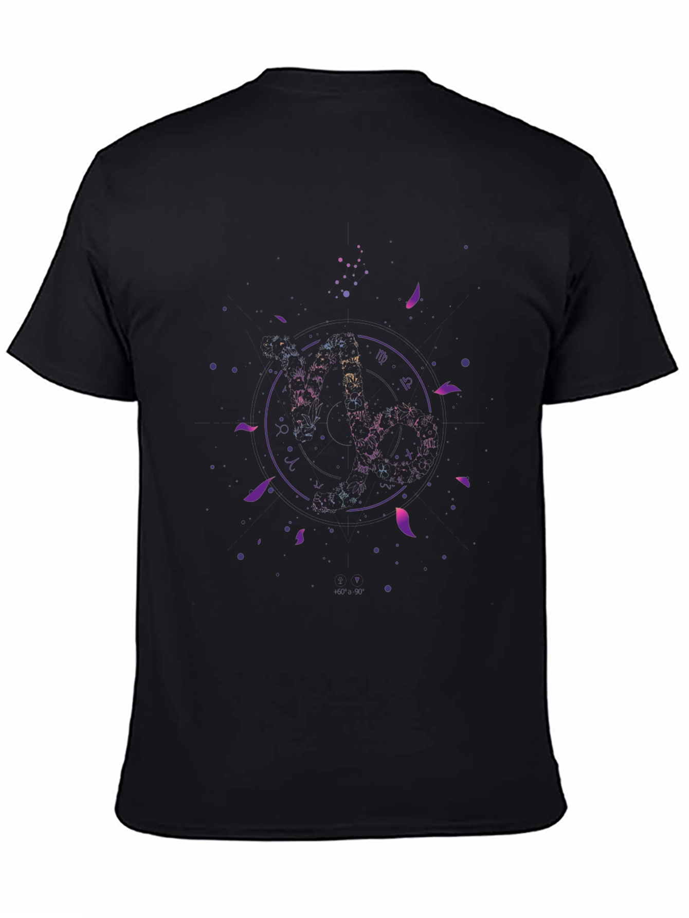 Cosmic Zodiac Black T-Shirt - Celestial Astrology Design