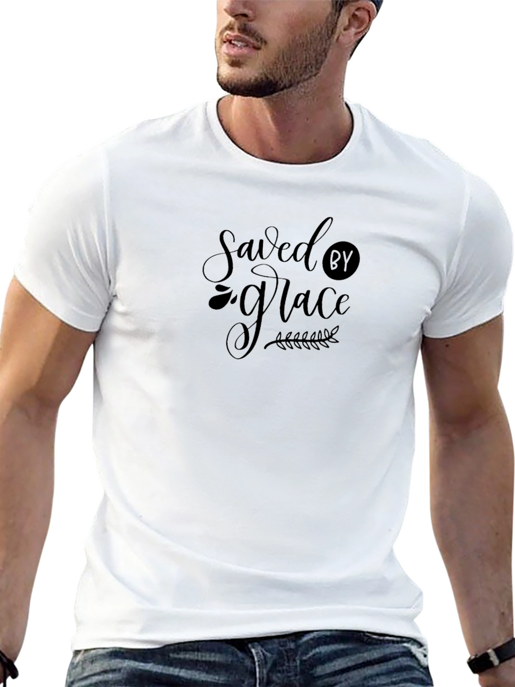 Saved by Grace Christian T-Shirt - Black