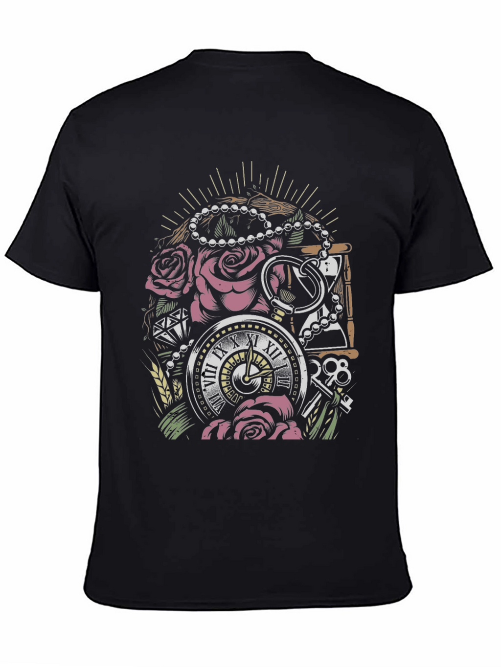 Pocket Watch Roses Graphic T-Shirt