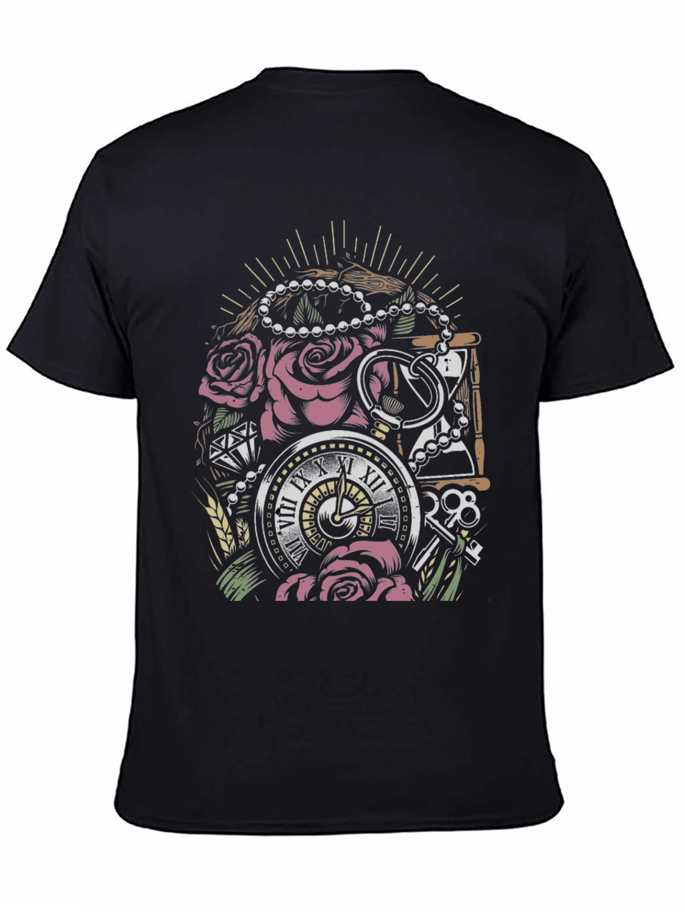 Pocket Watch Roses Graphic T-Shirt