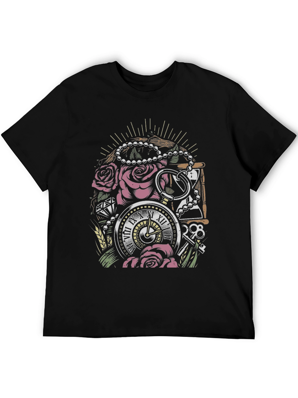 Pocket Watch Roses Graphic T-Shirt