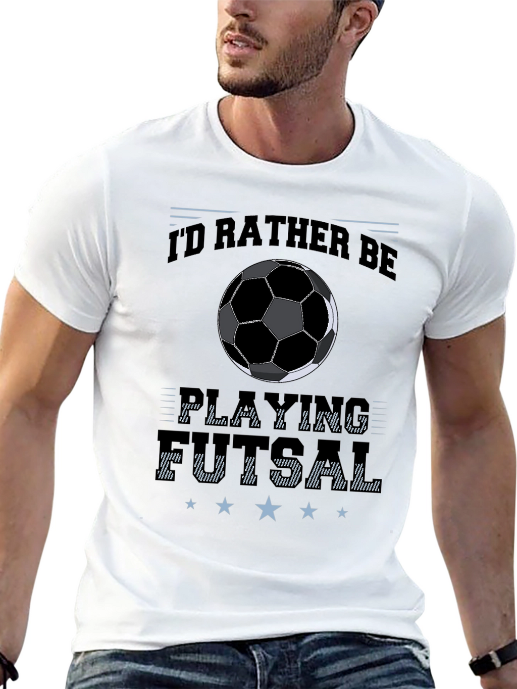 Id Rather Be Playing Futsal Black T-Shirt