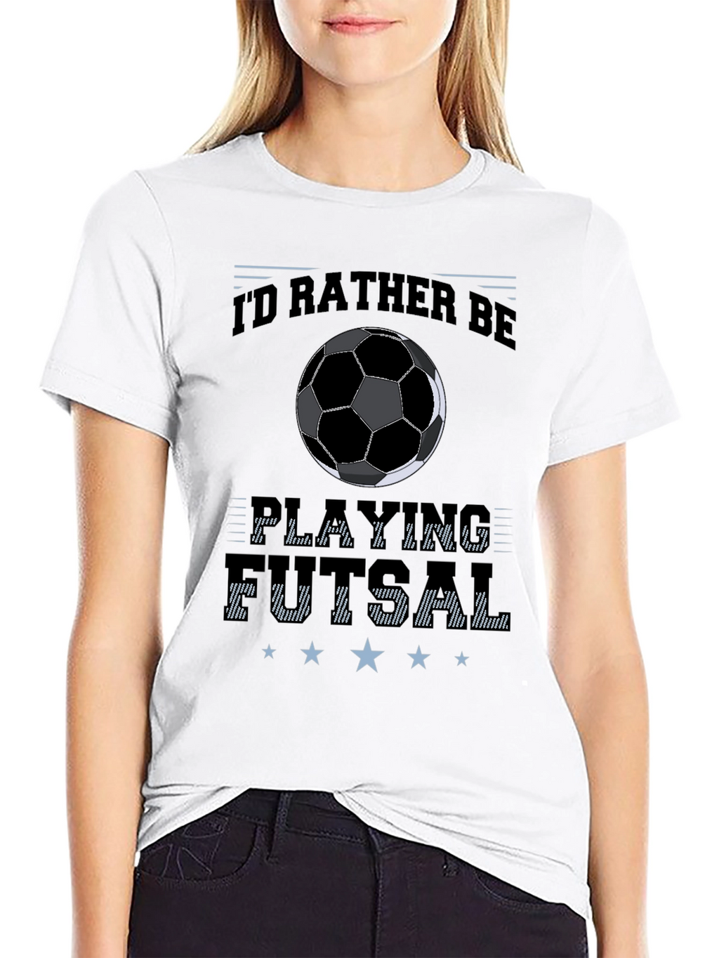 Id Rather Be Playing Futsal Black T-Shirt
