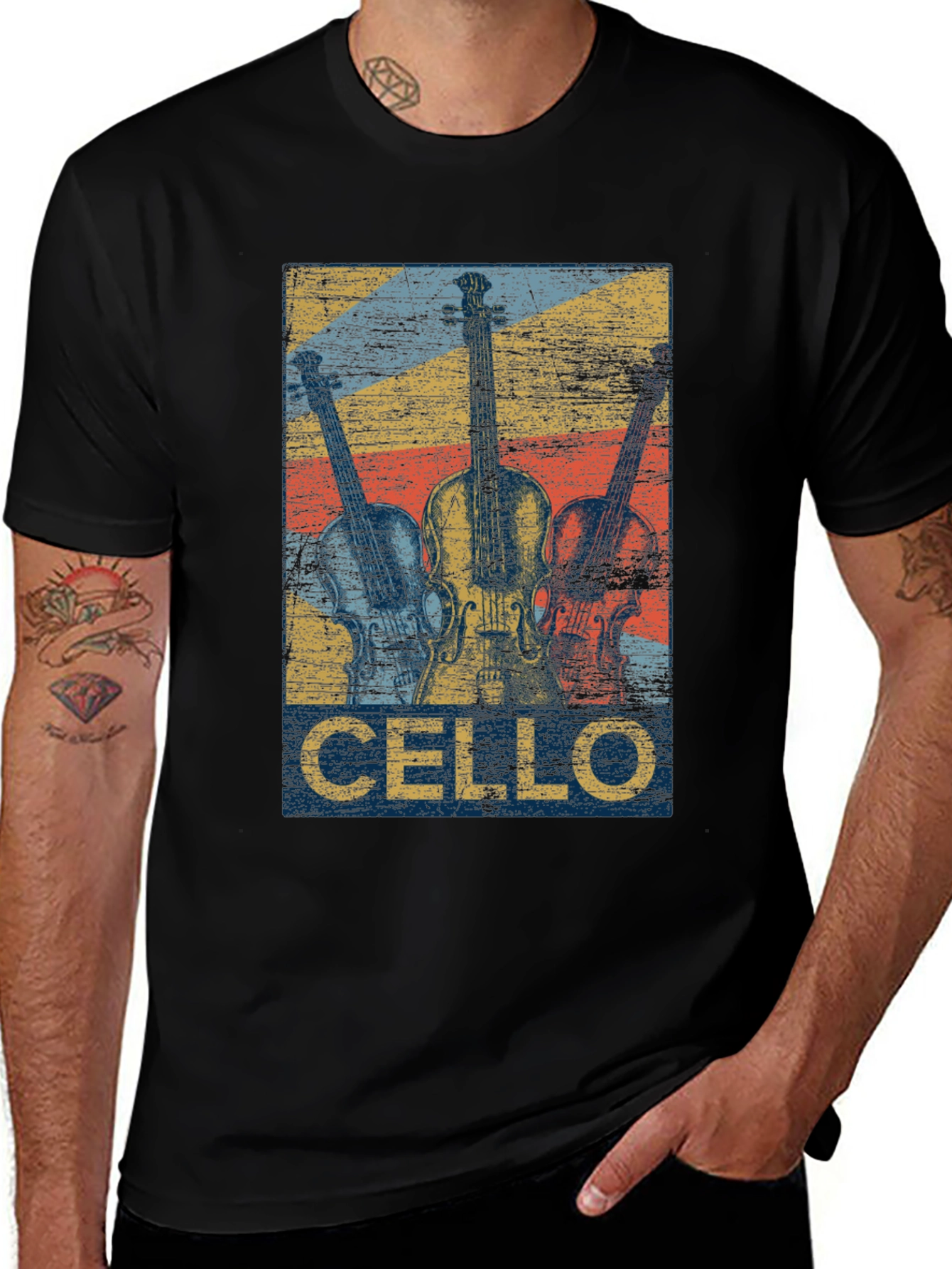 Vintage Cello Music T-Shirt - Retro Design