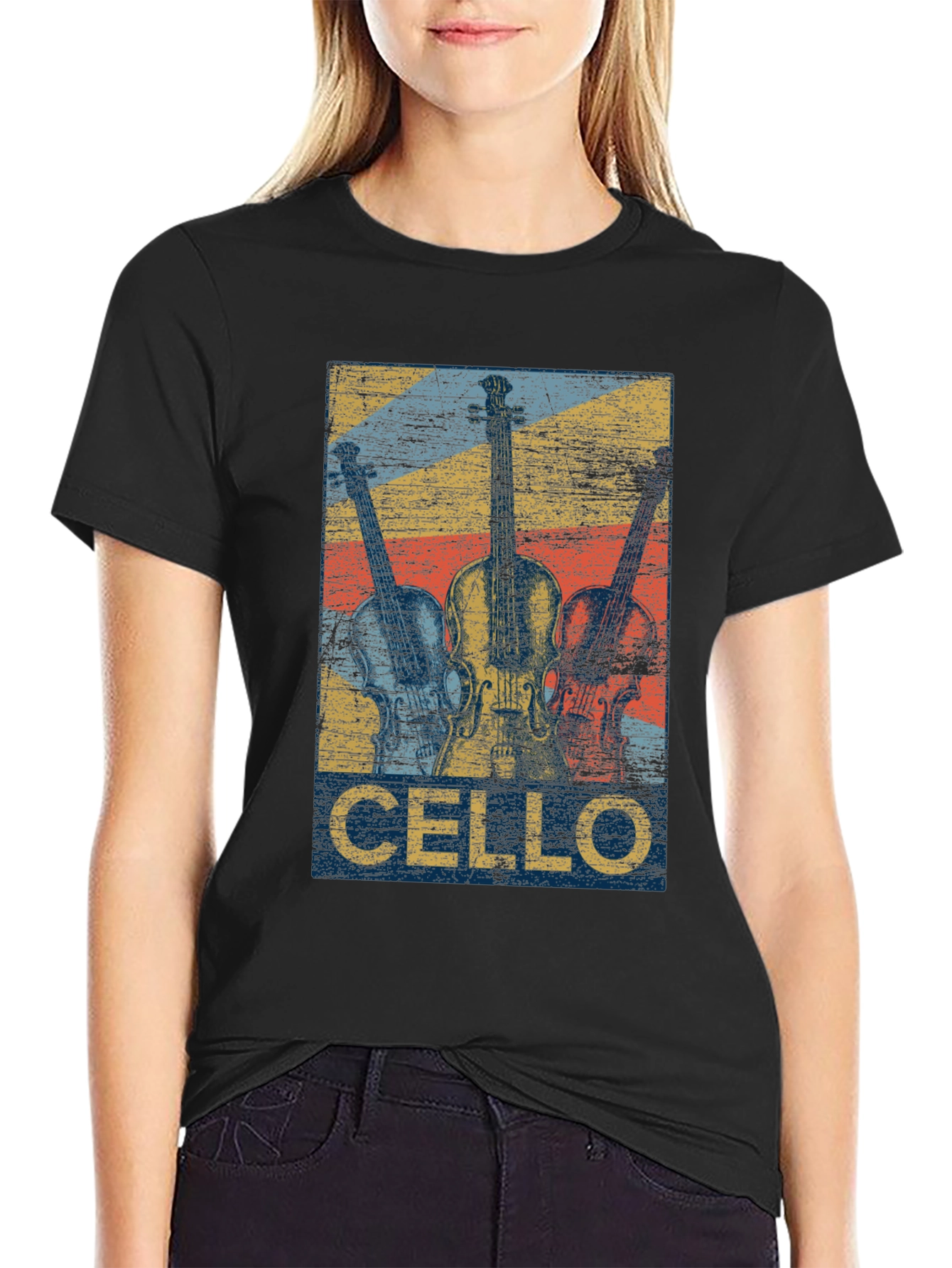 Vintage Cello Music T-Shirt - Retro Design