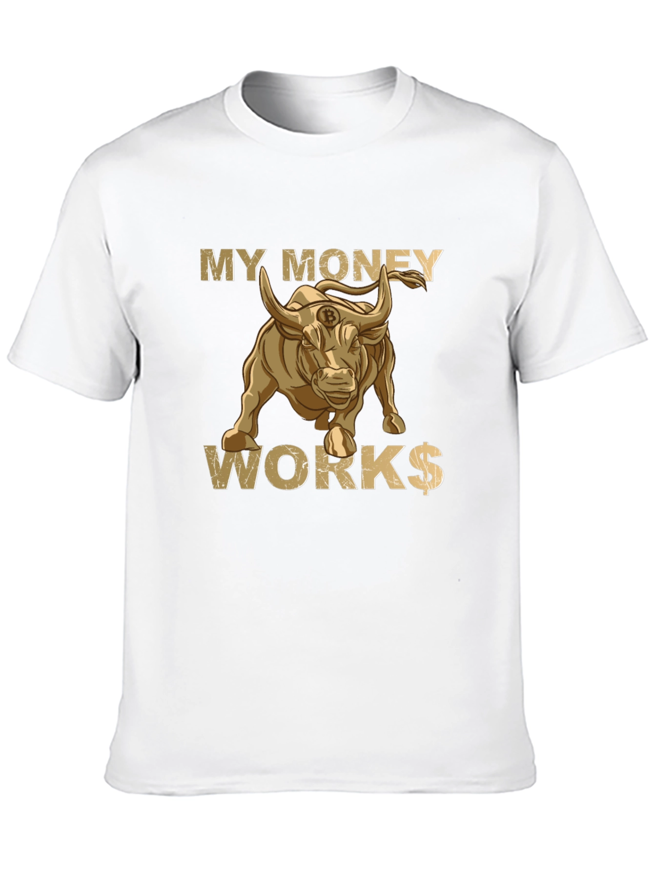 My Money Works Bull Bitcoin T-Shirt