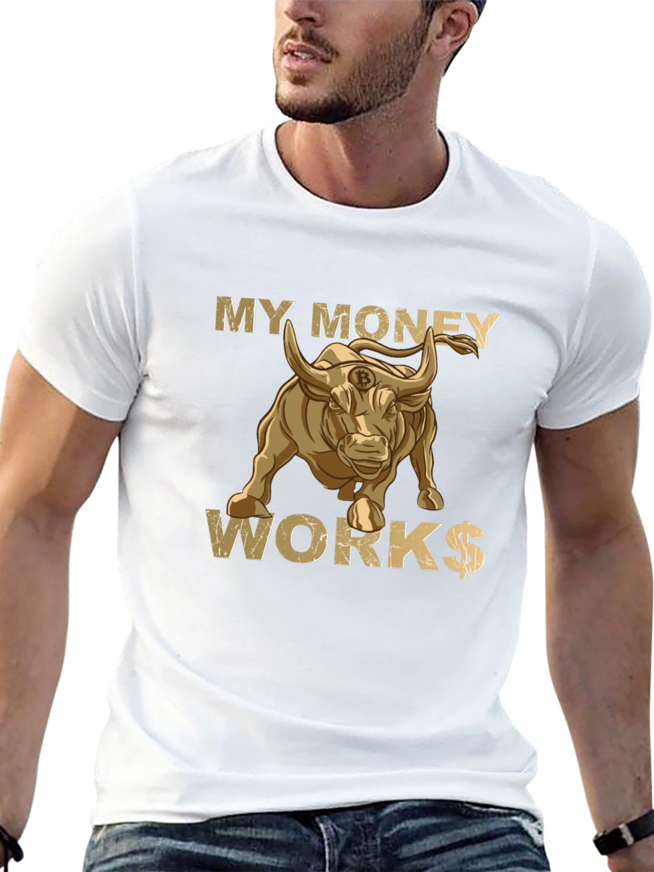 My Money Works Bull Bitcoin T-Shirt