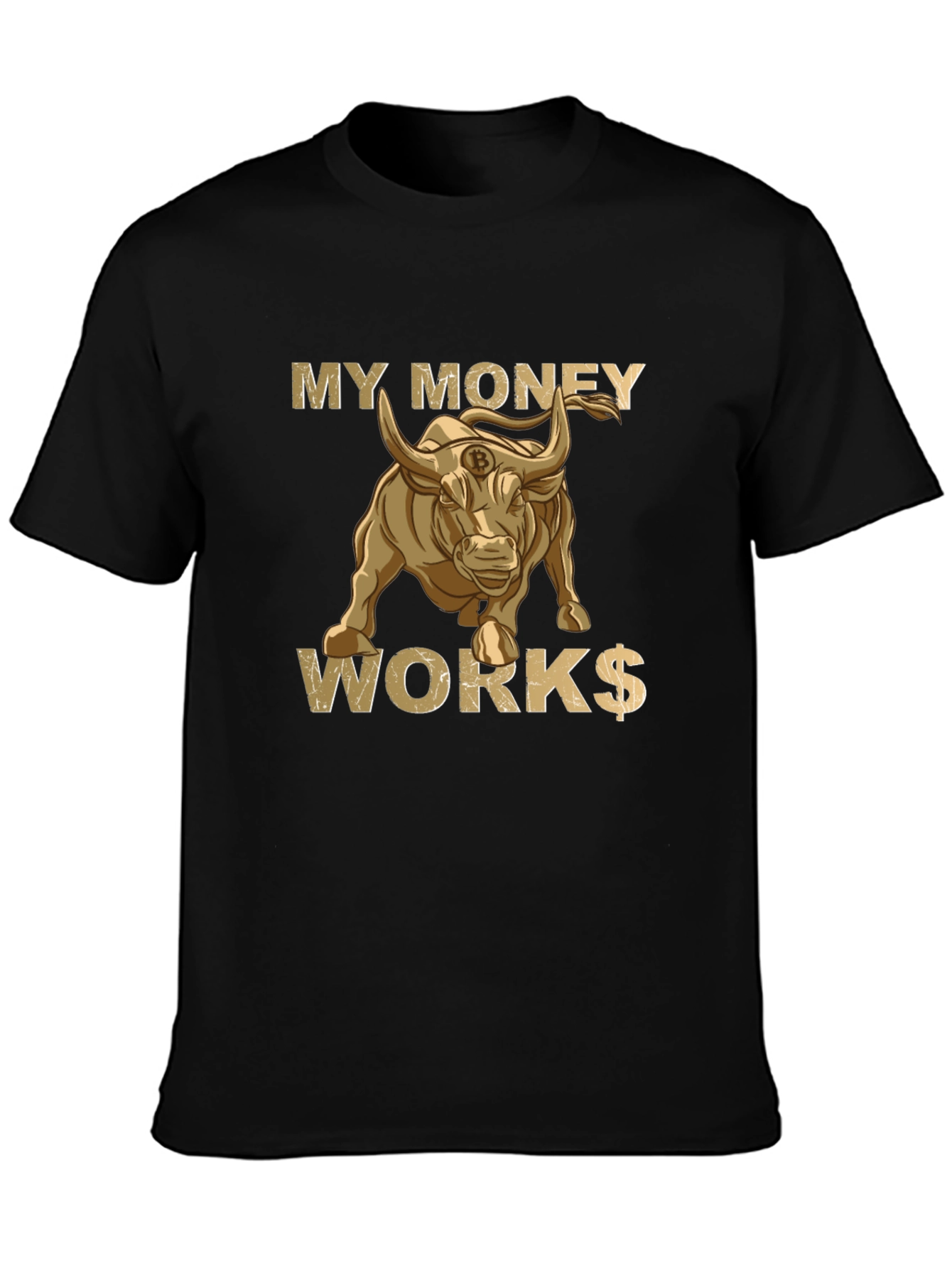 My Money Works Bull Bitcoin T-Shirt