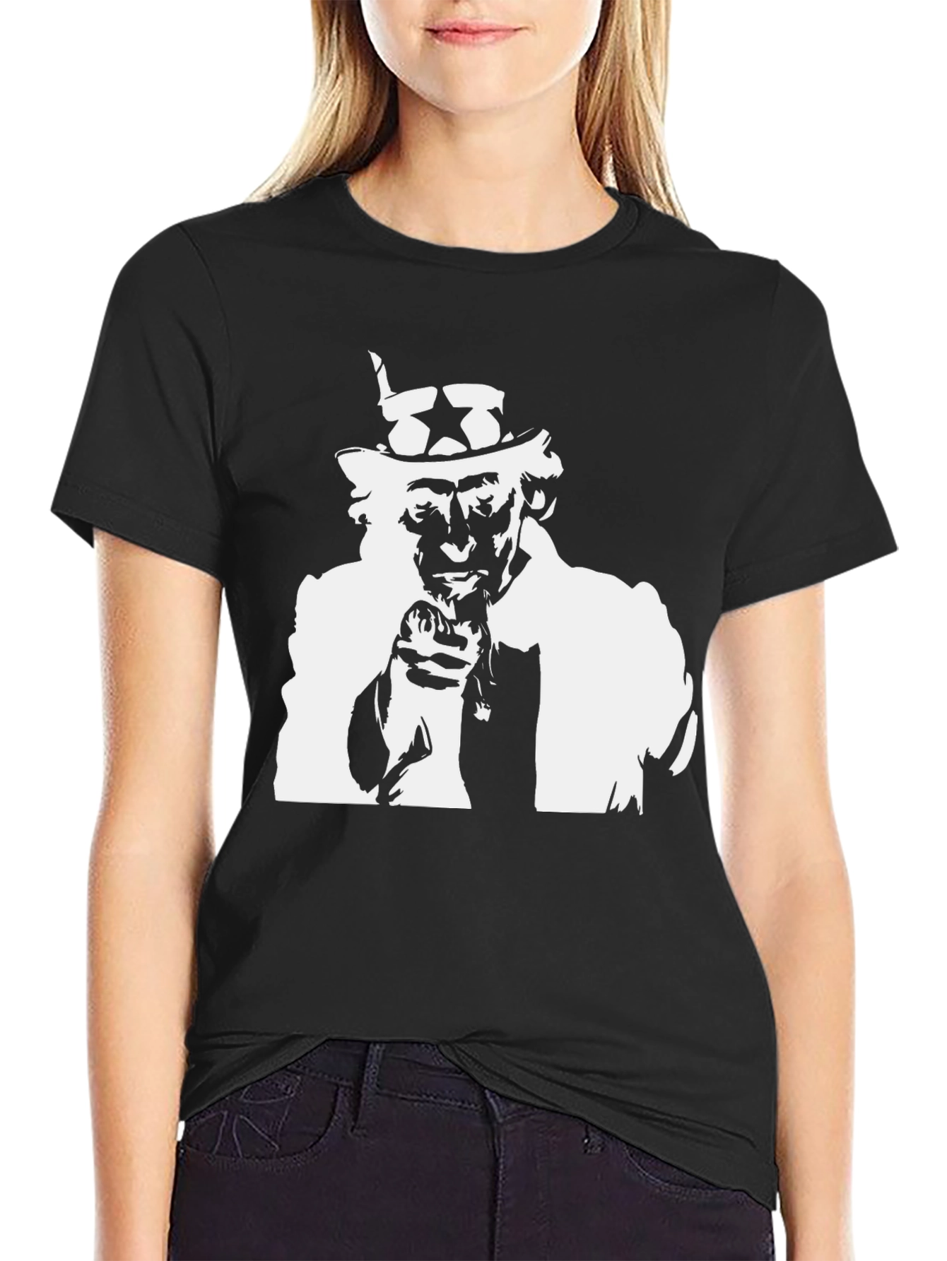 Uncle Sam Graphic T-Shirt - Black Cotton Tee