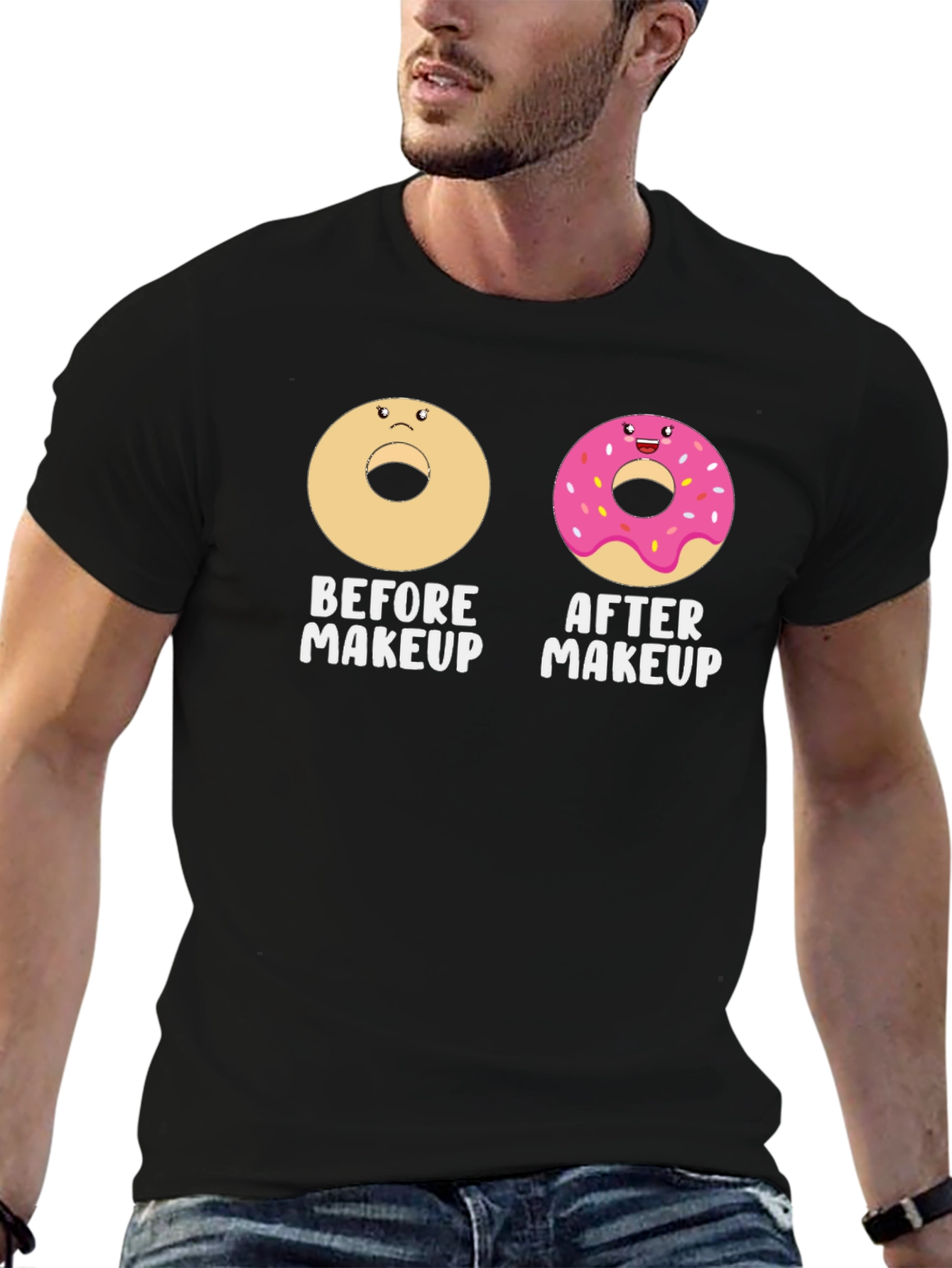 Donut Before & After Makeup Graphic Tee