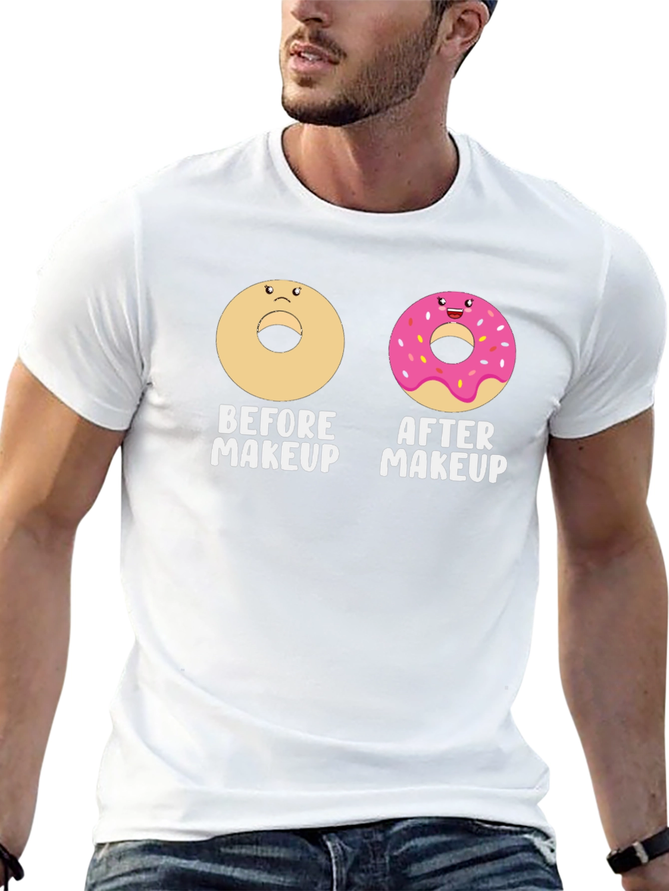 Donut Before & After Makeup Graphic Tee