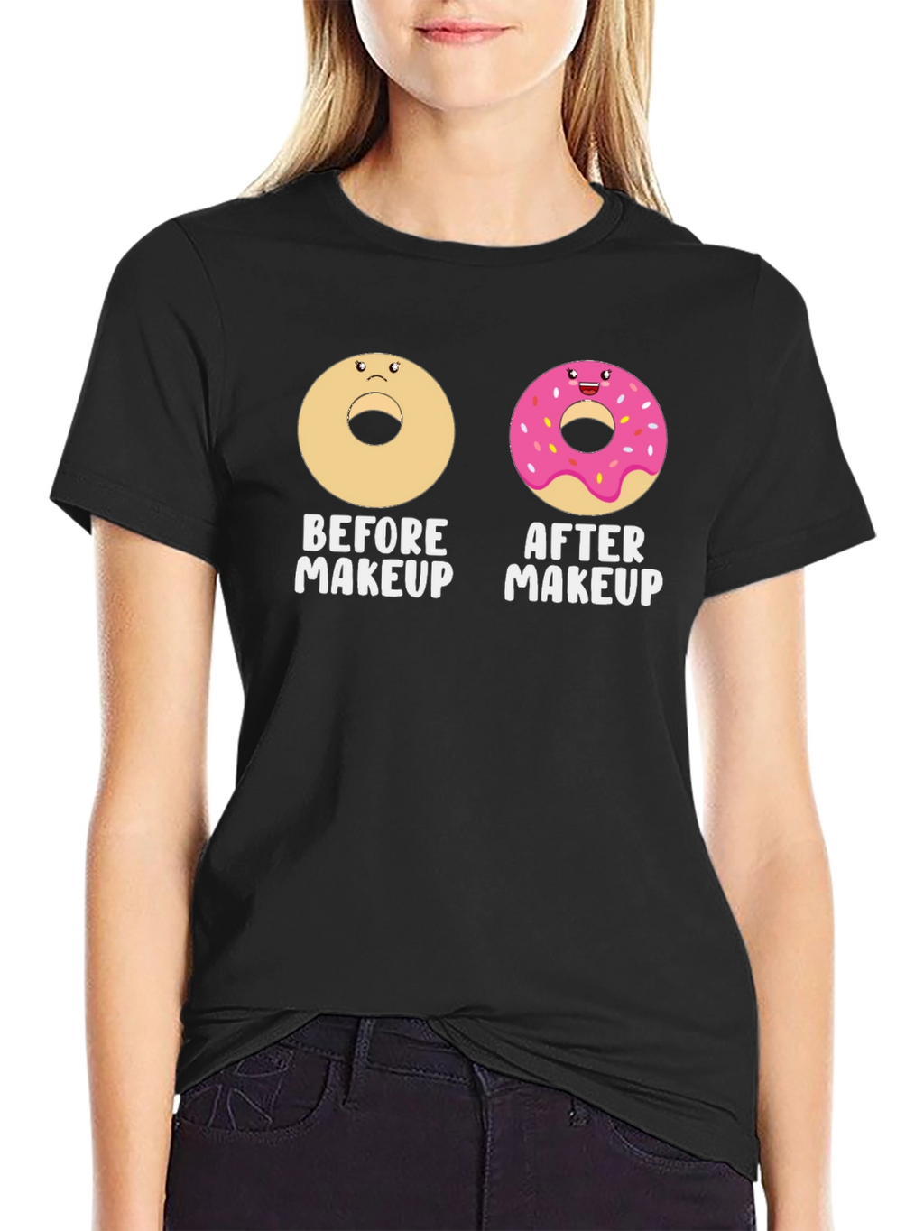 Donut Before & After Makeup Graphic Tee