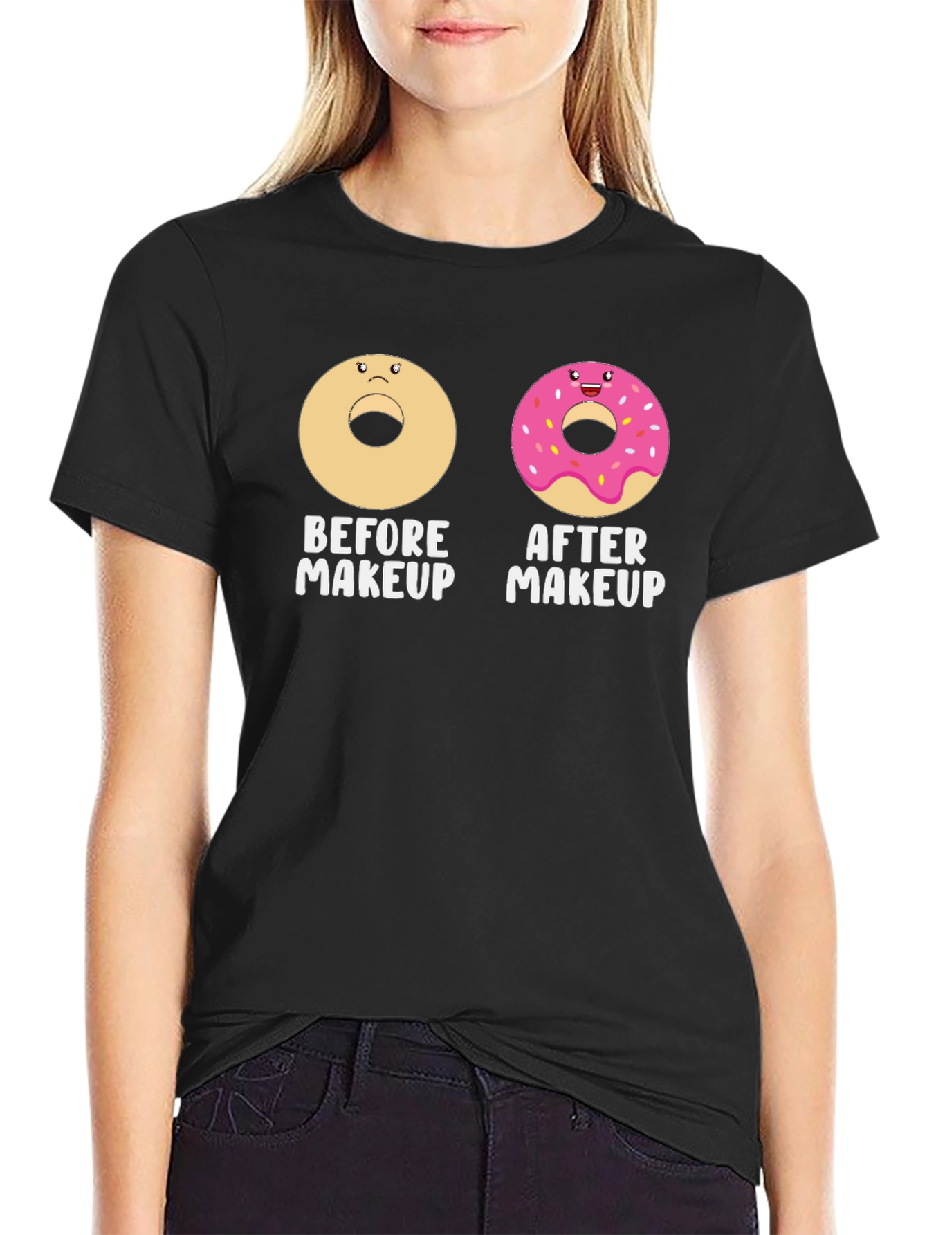 Donut Before & After Makeup Graphic Tee