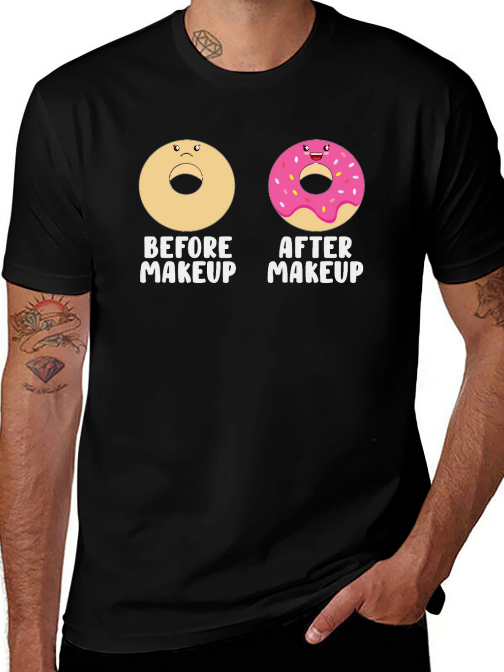 Donut Before & After Makeup Graphic Tee