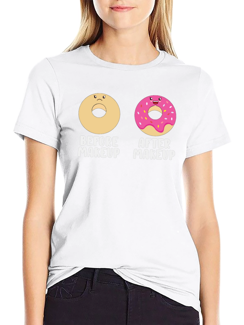Donut Before & After Makeup Graphic Tee