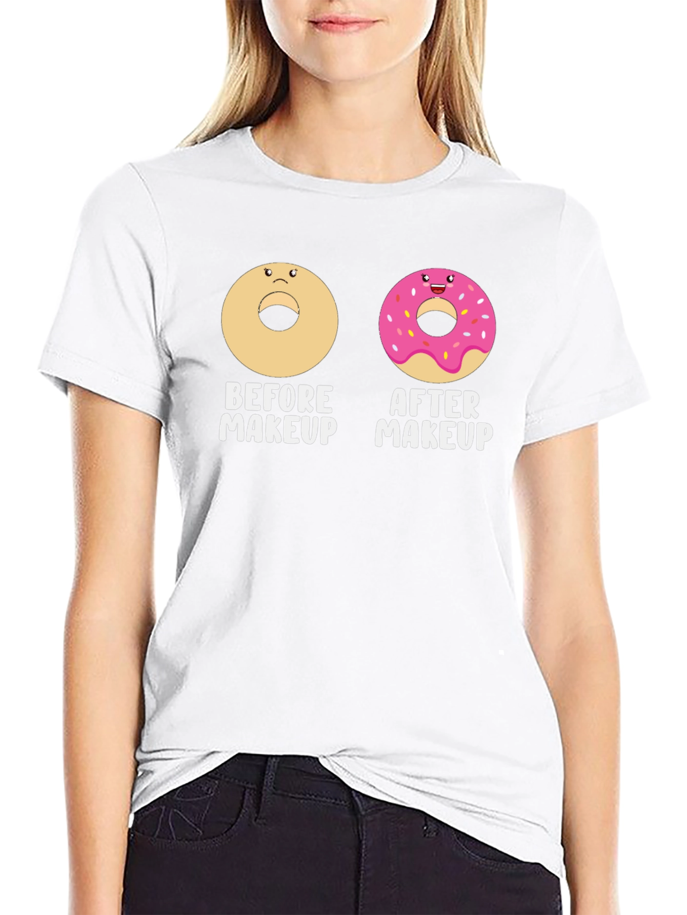 Donut Before & After Makeup Graphic Tee