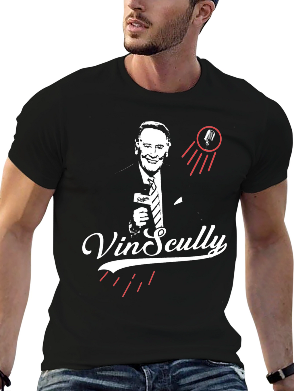 Vin Scully Tribute T-Shirt - Classic Broadcaster Design
