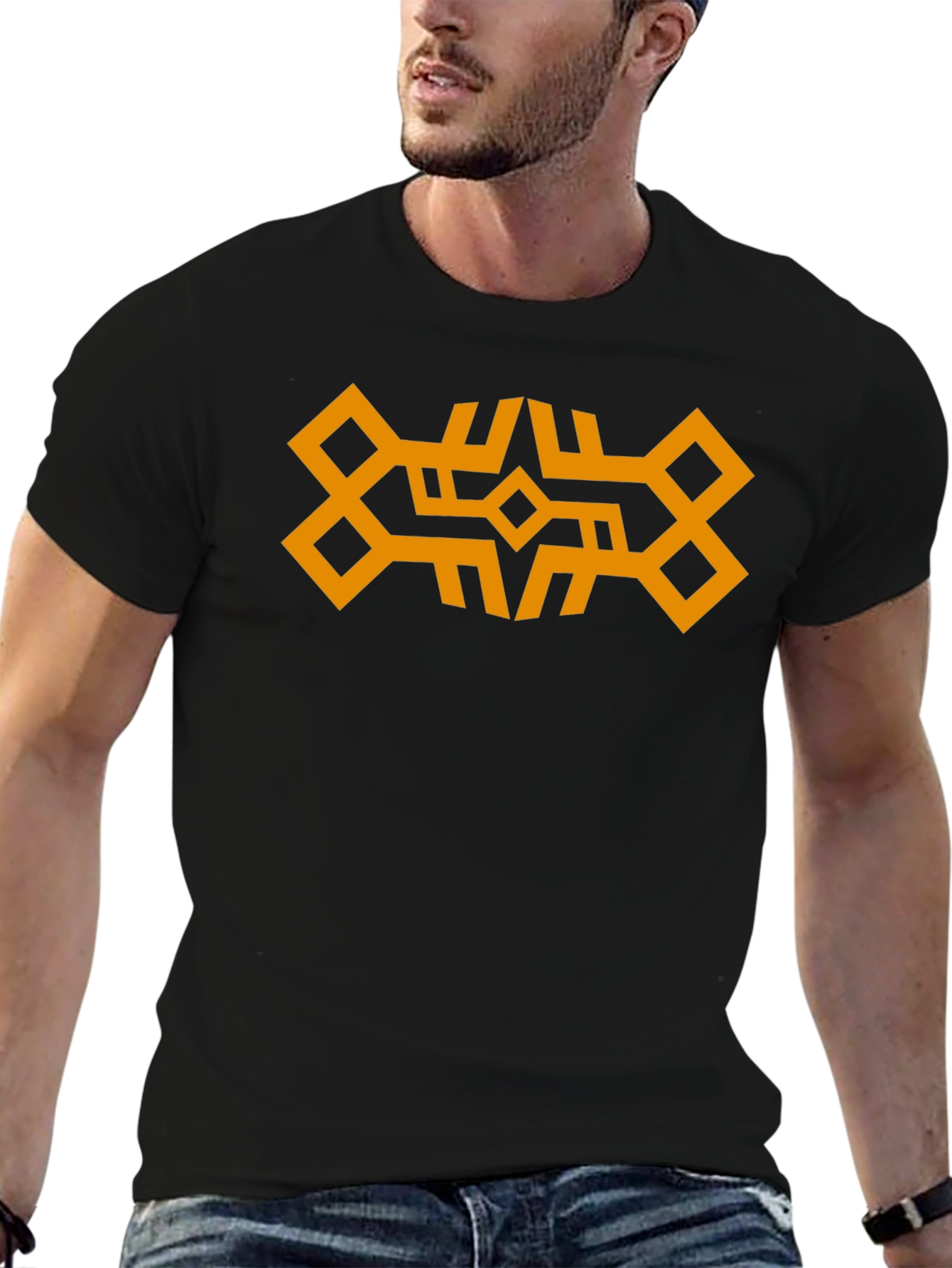Geometric Graphic Black T-Shirt