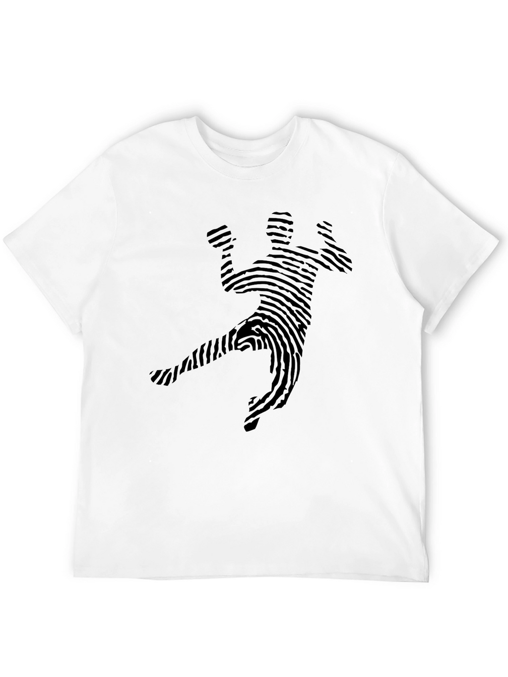 Fingerprint Handball Player Black T-Shirt